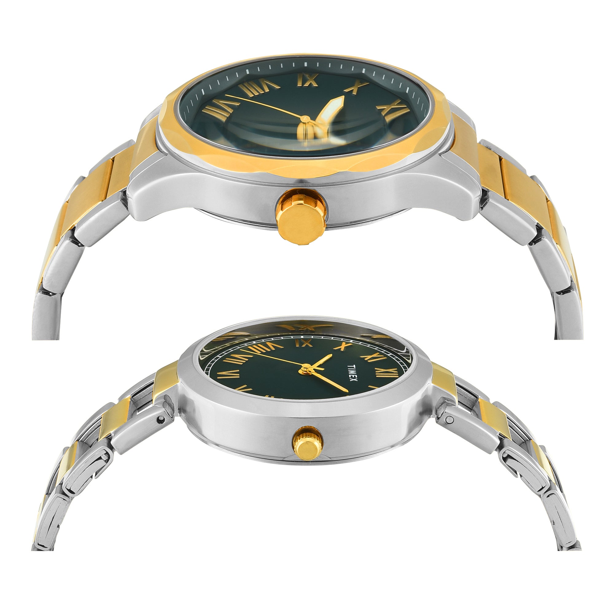 Timex Trendline Round 21mm Green Dial Analog Pair Watch - TW00PR340