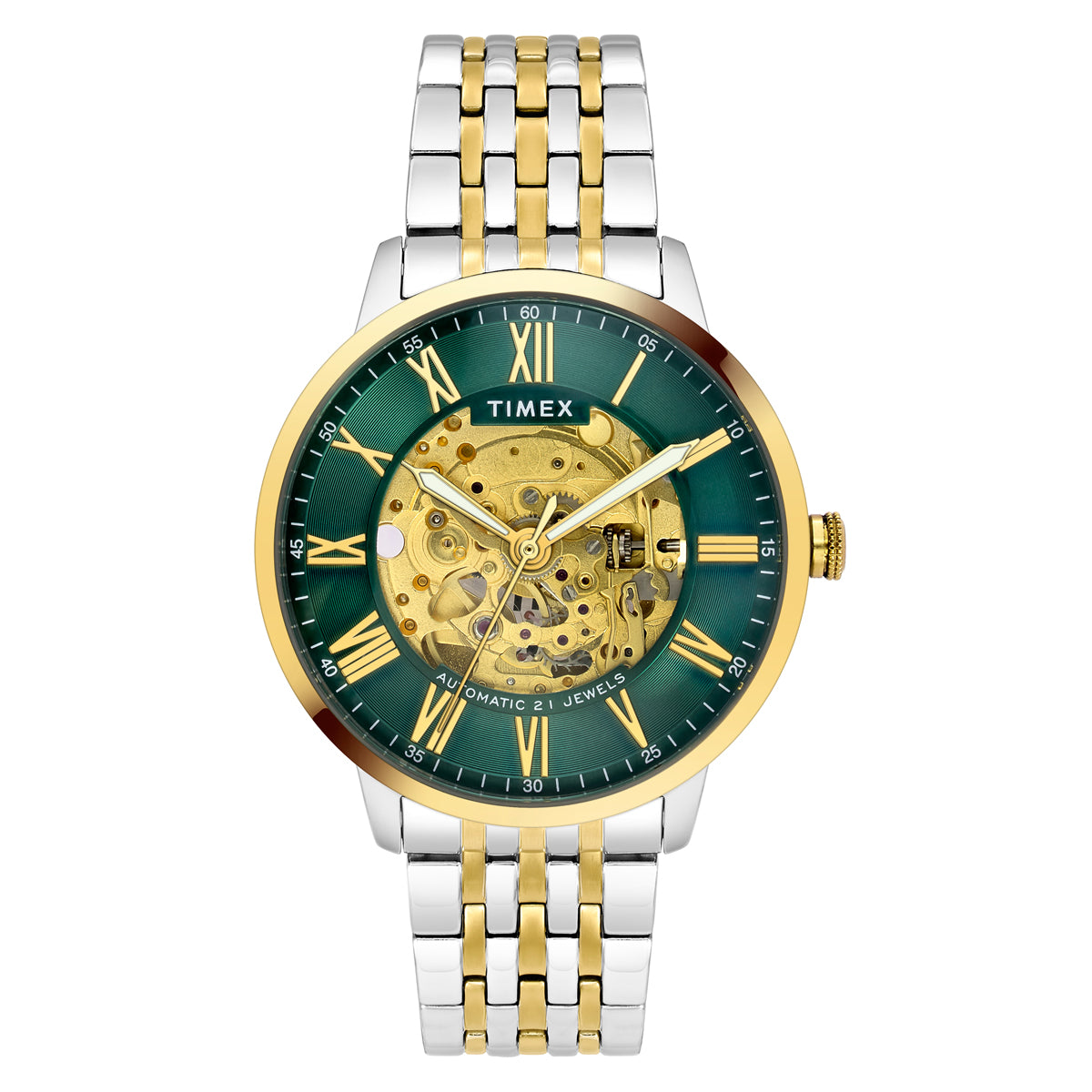 Timex Signio Round 42mm Green Dial Analog Automatic Men Watch - TWEG23 ...