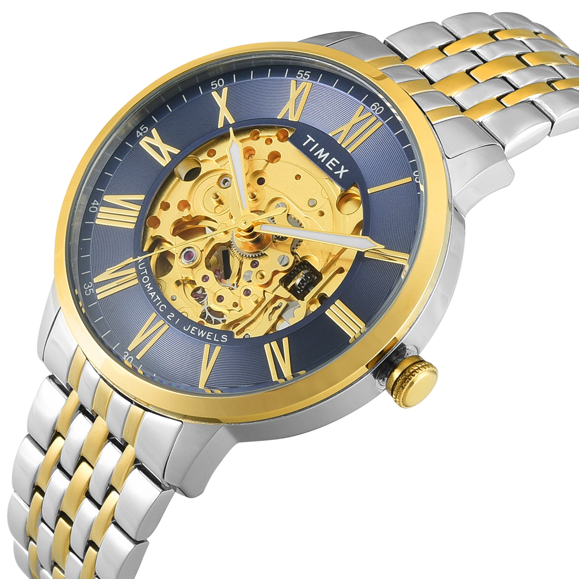 Timex Signio Round 21mm Blue Dial Analog Automatic Men Watch - TWEG23505