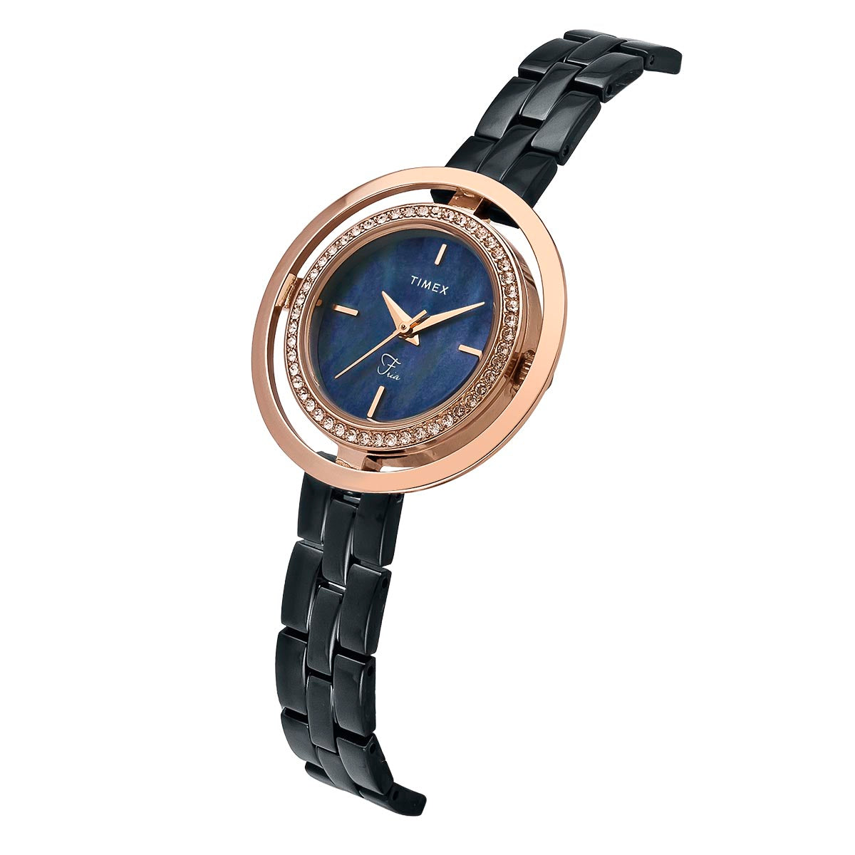 Timex Fria Round 21mm Black Dial Analog Women Watch - TWEL24303