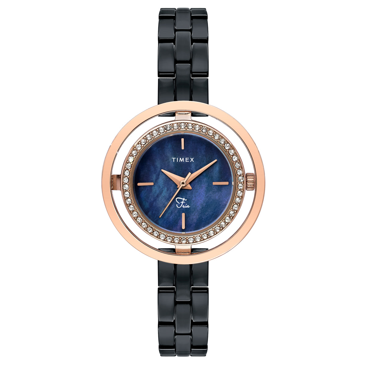 Timex Fria Round 21mm Black Dial Analog Women Watch - TWEL24303 Watch Timex