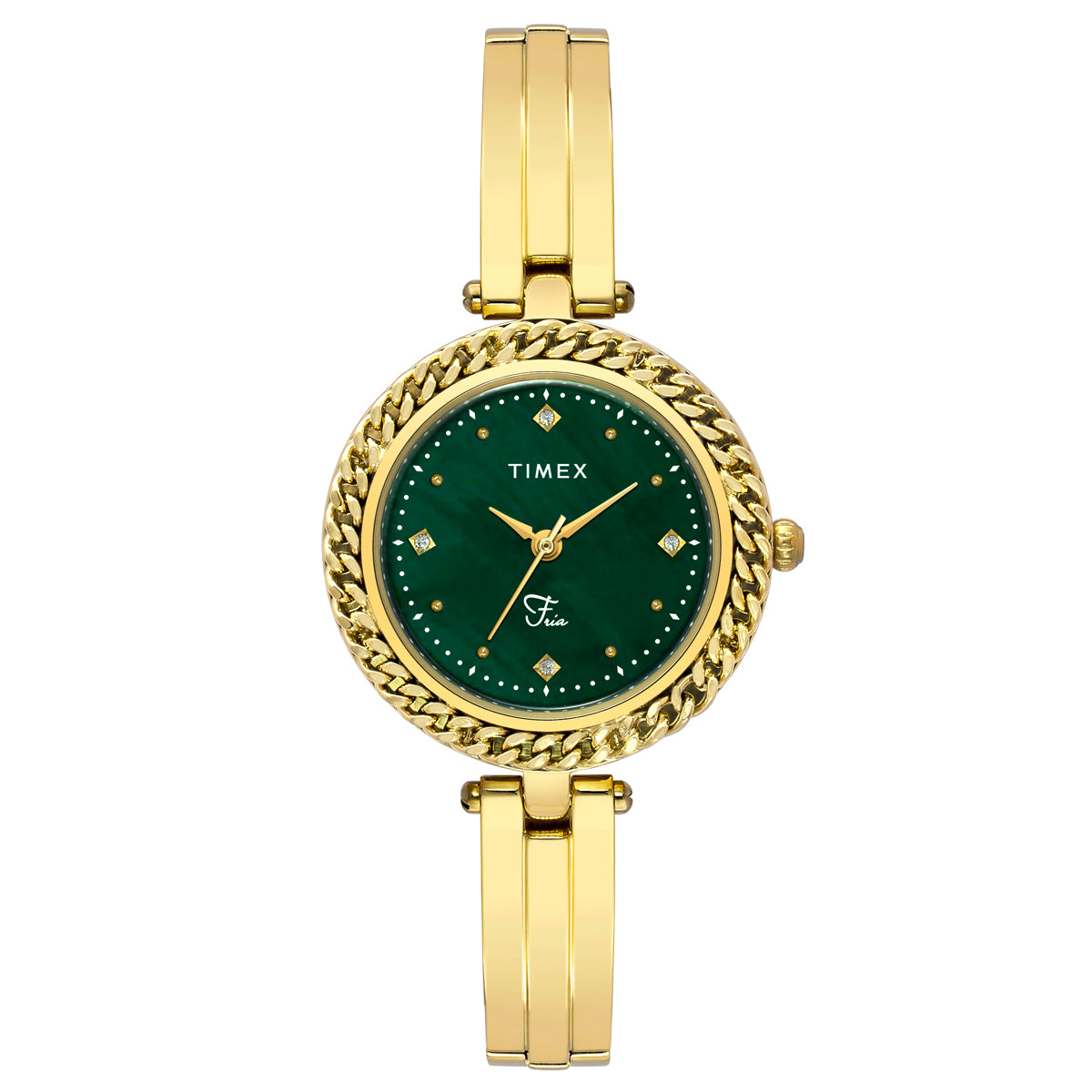 Timex Fria Round 33mm Green Dial Analog Women Watch - TWEL24103