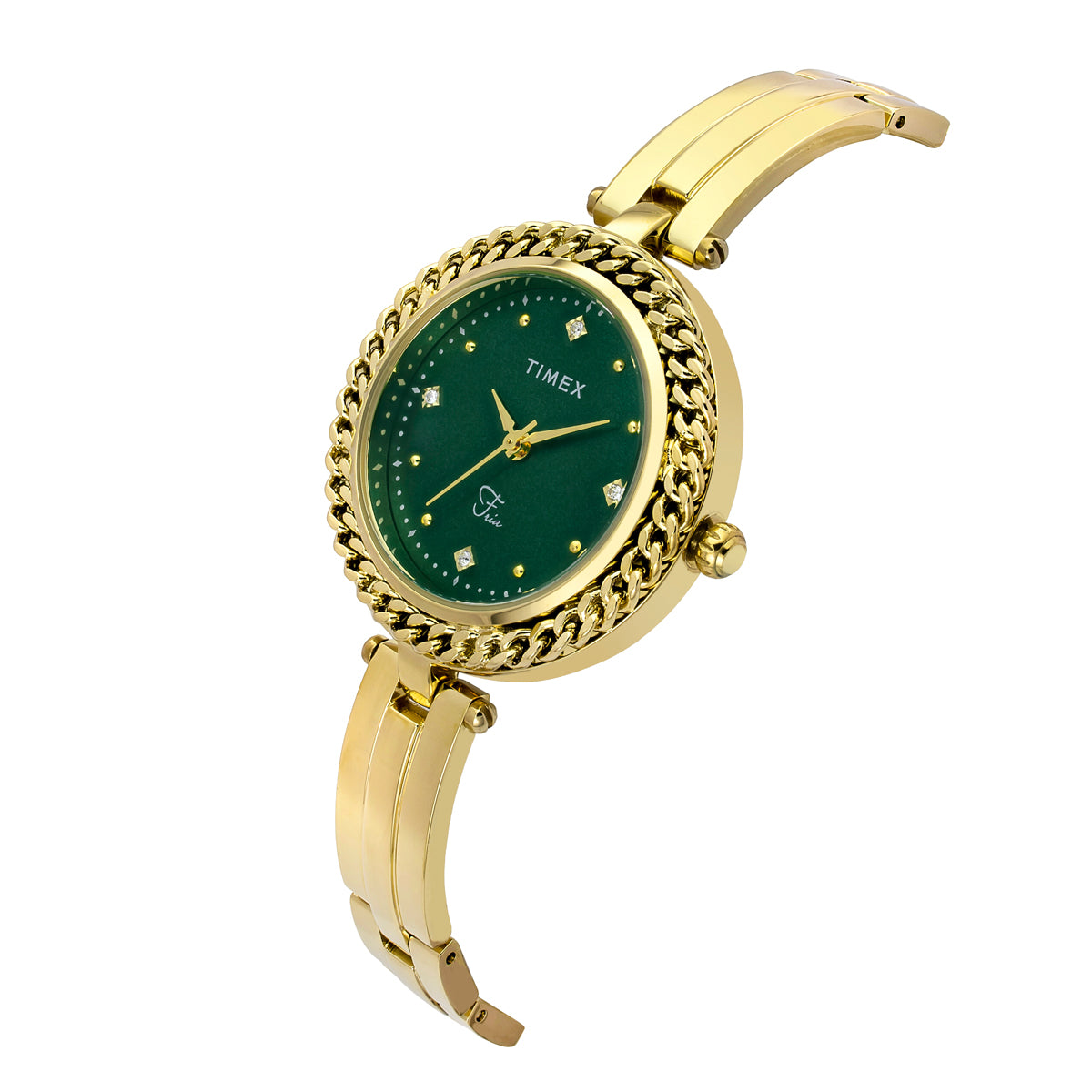 Timex Fria Round 33mm Green Dial Analog Women Watch - TWEL24103