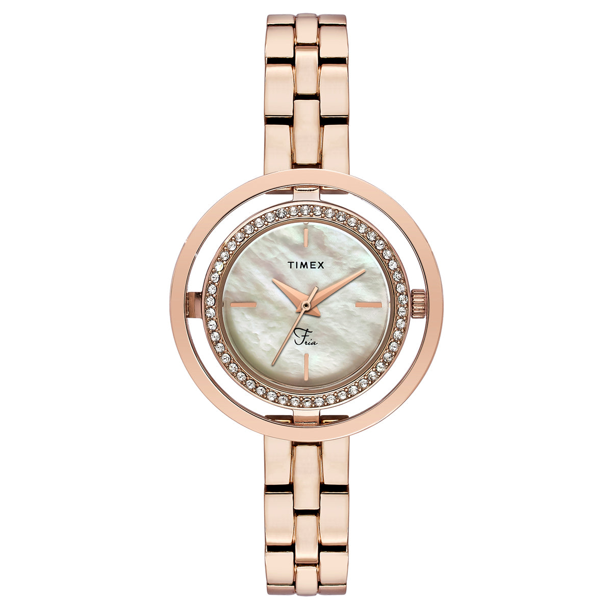 Timex Fria Round 21mm White Dial Analog Women Watch - TWEL24300