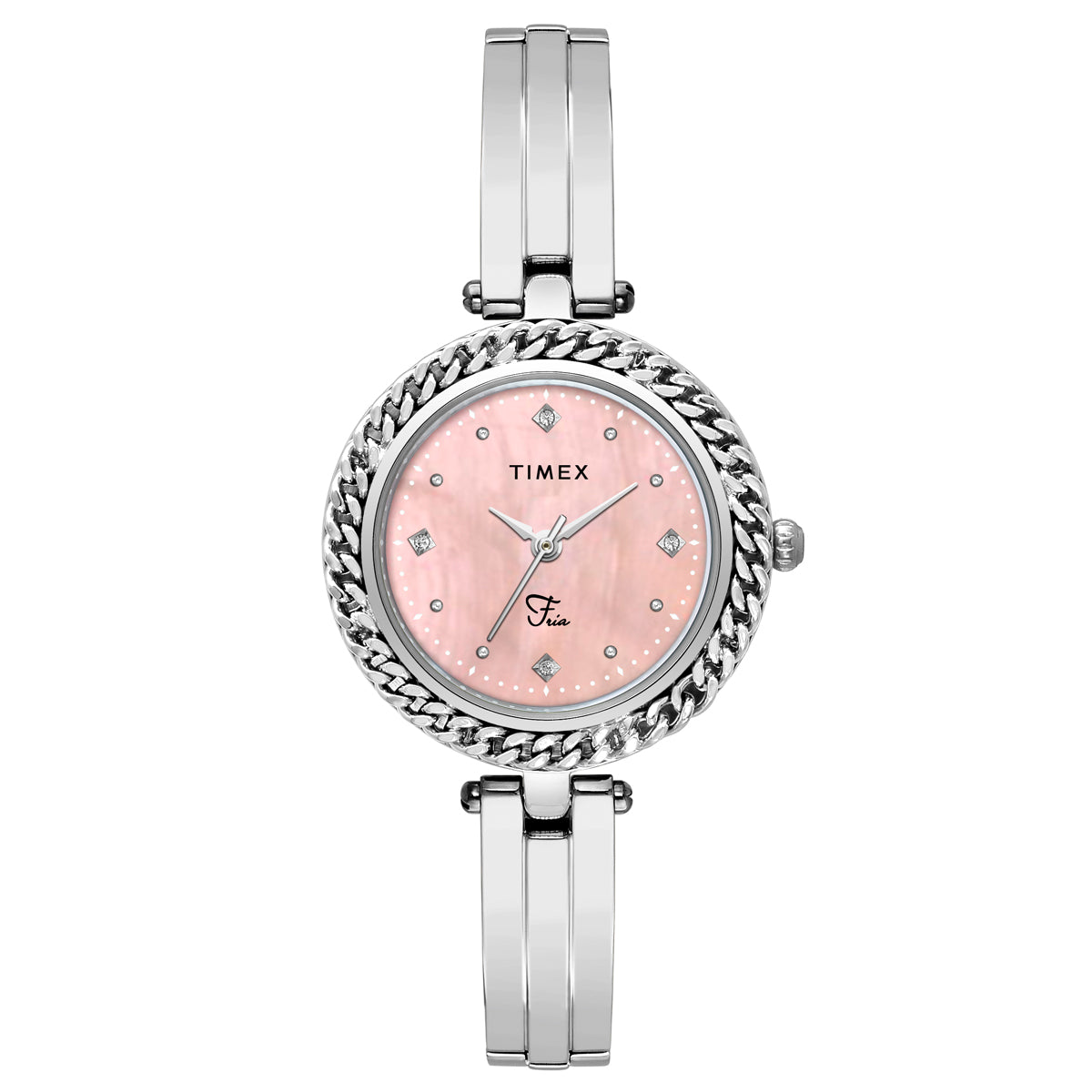 Timex Fria Round 21mm Pink Dial Analog Women Watch - TWEL24100