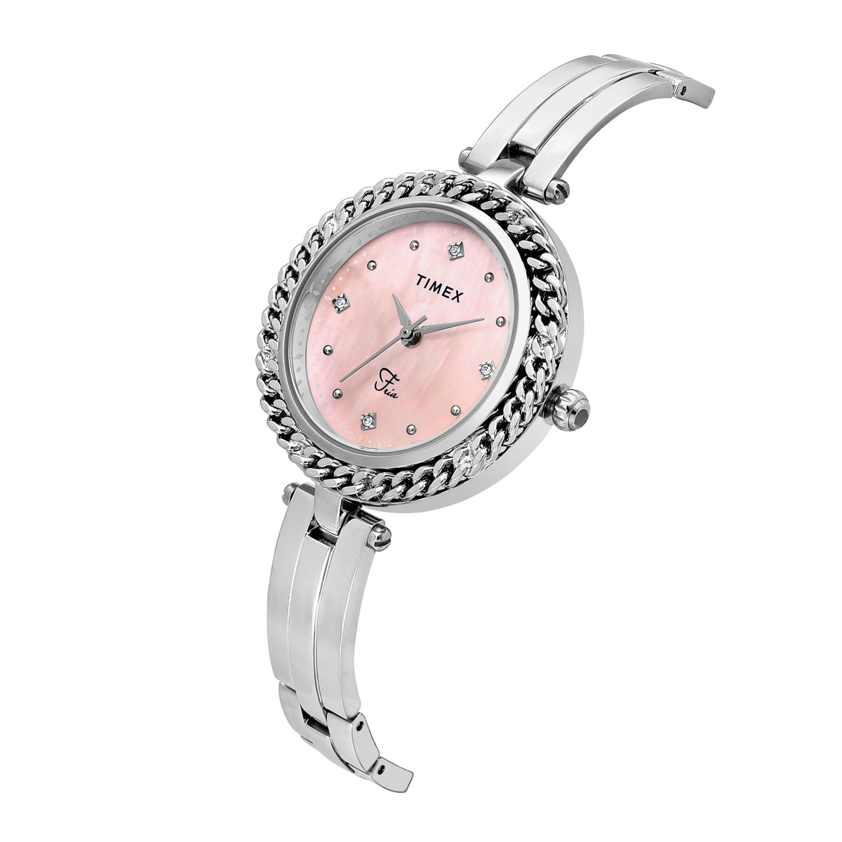 Timex Fria Round 21mm Pink Dial Analog Women Watch - TWEL24100