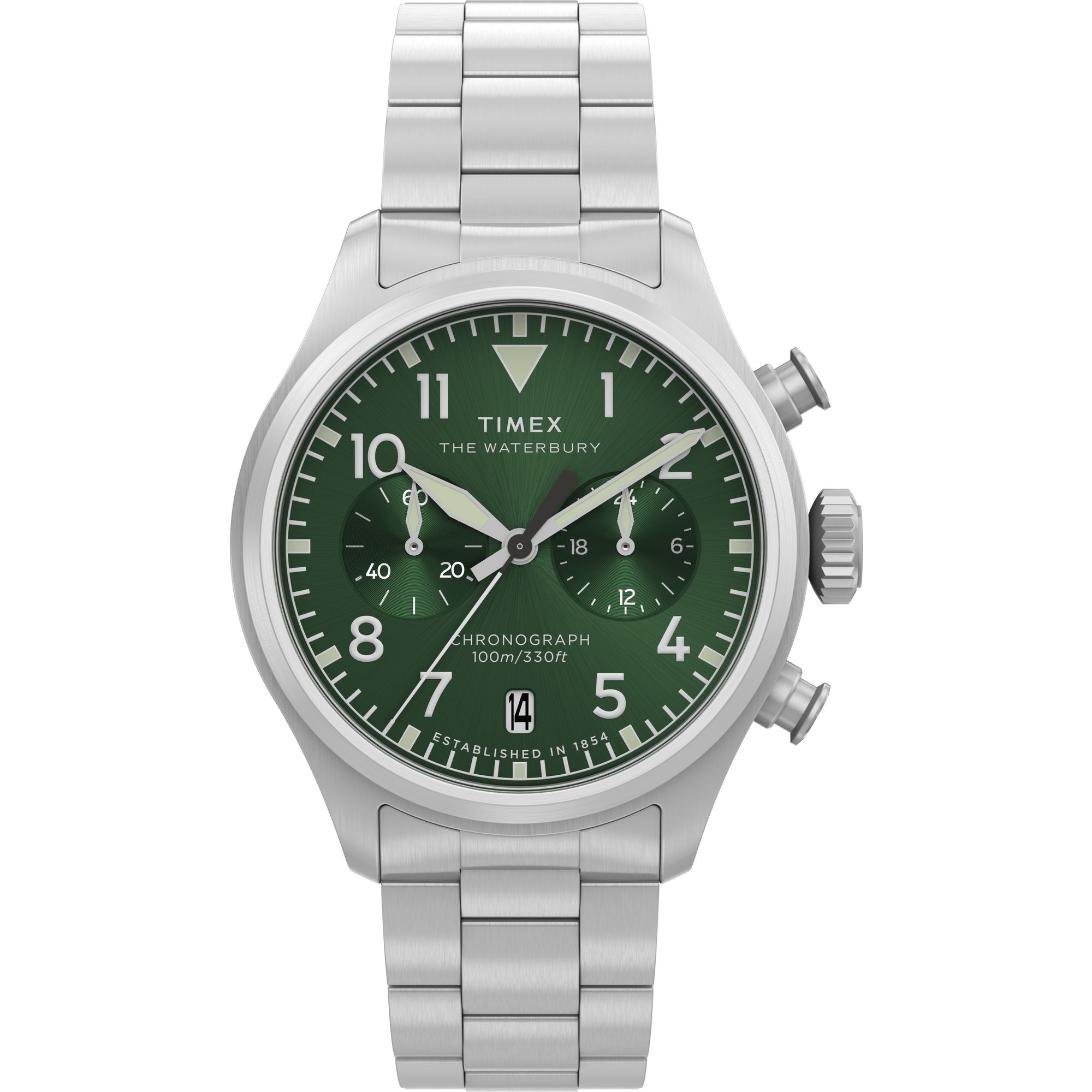 Timex Waterburry Round 21mm Green Dial Analog Men Watch - TW2Y19100IK