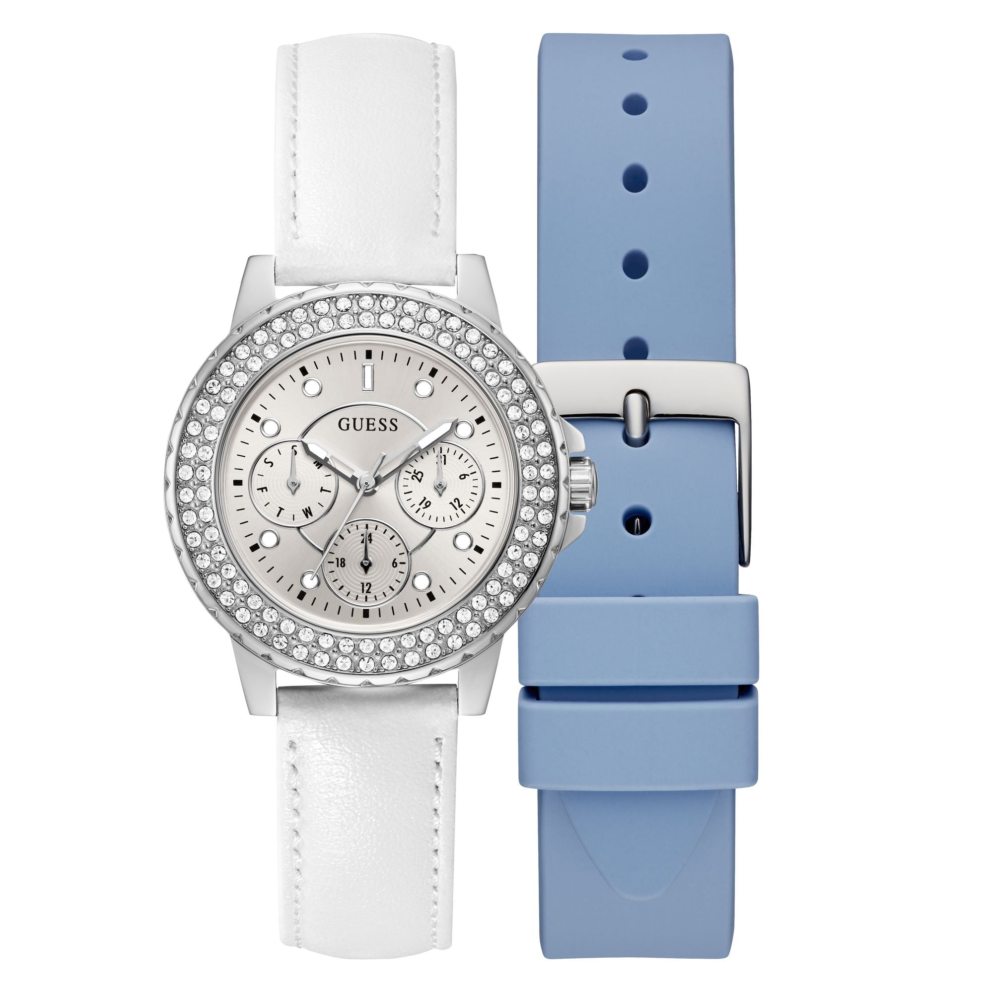 Guess Crown Jewel White Round Quartz Women Watch