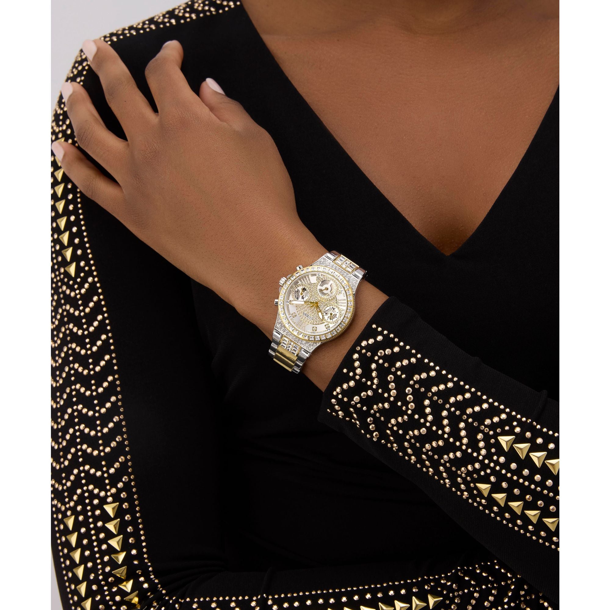 Guess Moonlight Silver Round Quartz Women Watch