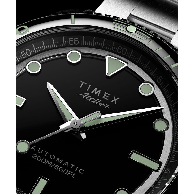 Timex Atelier Round 21mm Black Dial Mechanical Automatic Men Watch - TW2Y725004A Watch Timex