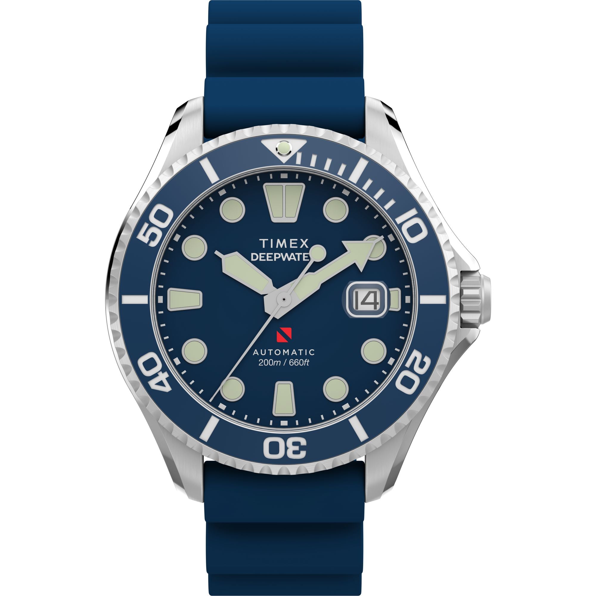Timex Deep Water Meridian Blue Round Mechanical Automatic Men Watch