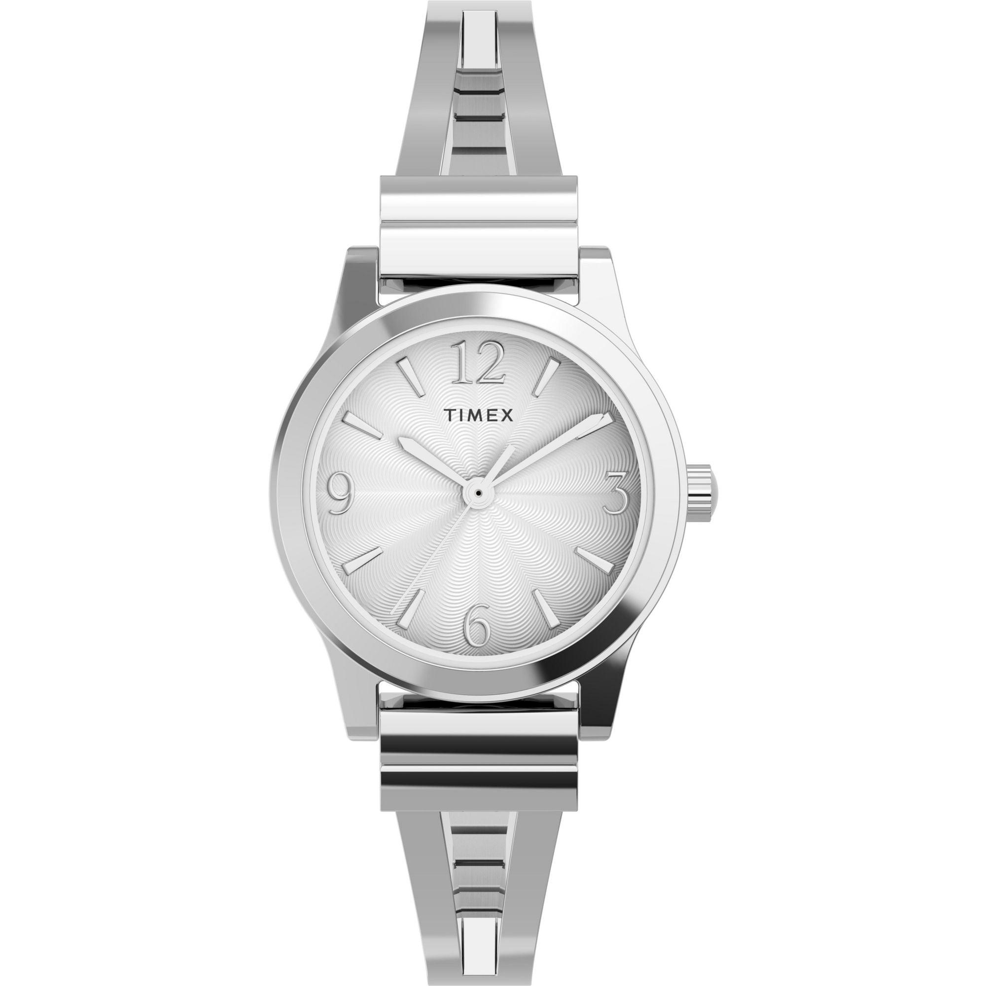 Timex Fashion Stretch Bangles Silver Round Quartz Women Watch