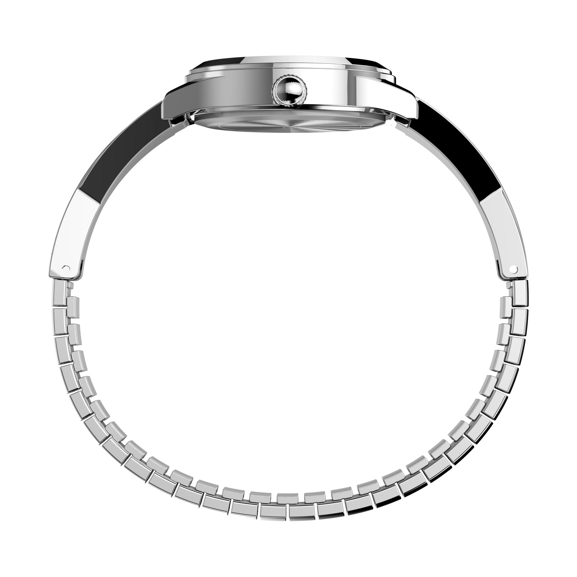 Timex Fashion Stretch Bangles Silver Round Quartz Women Watch