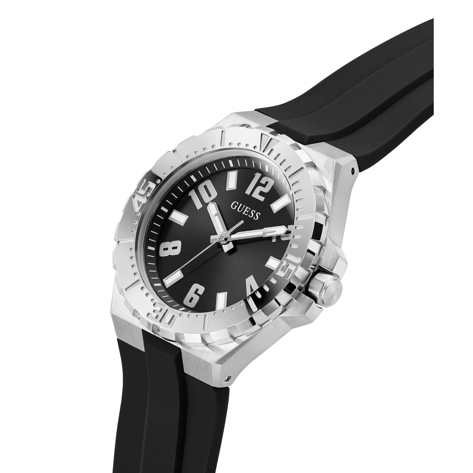 Guess Round 44mm Black Dial Analog Men Watch - GW0906G1 Watch Guess