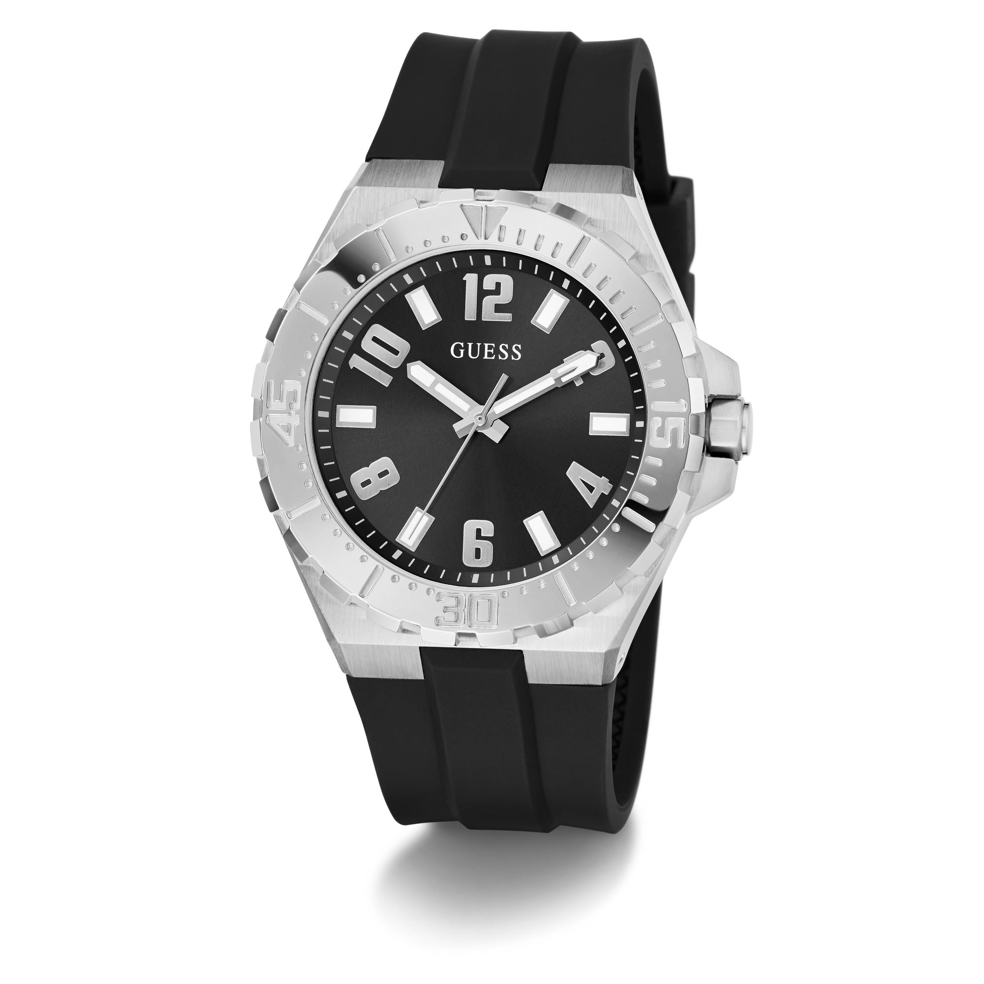 Guess Round 44mm Black Dial Analog Men Watch - GW0906G1