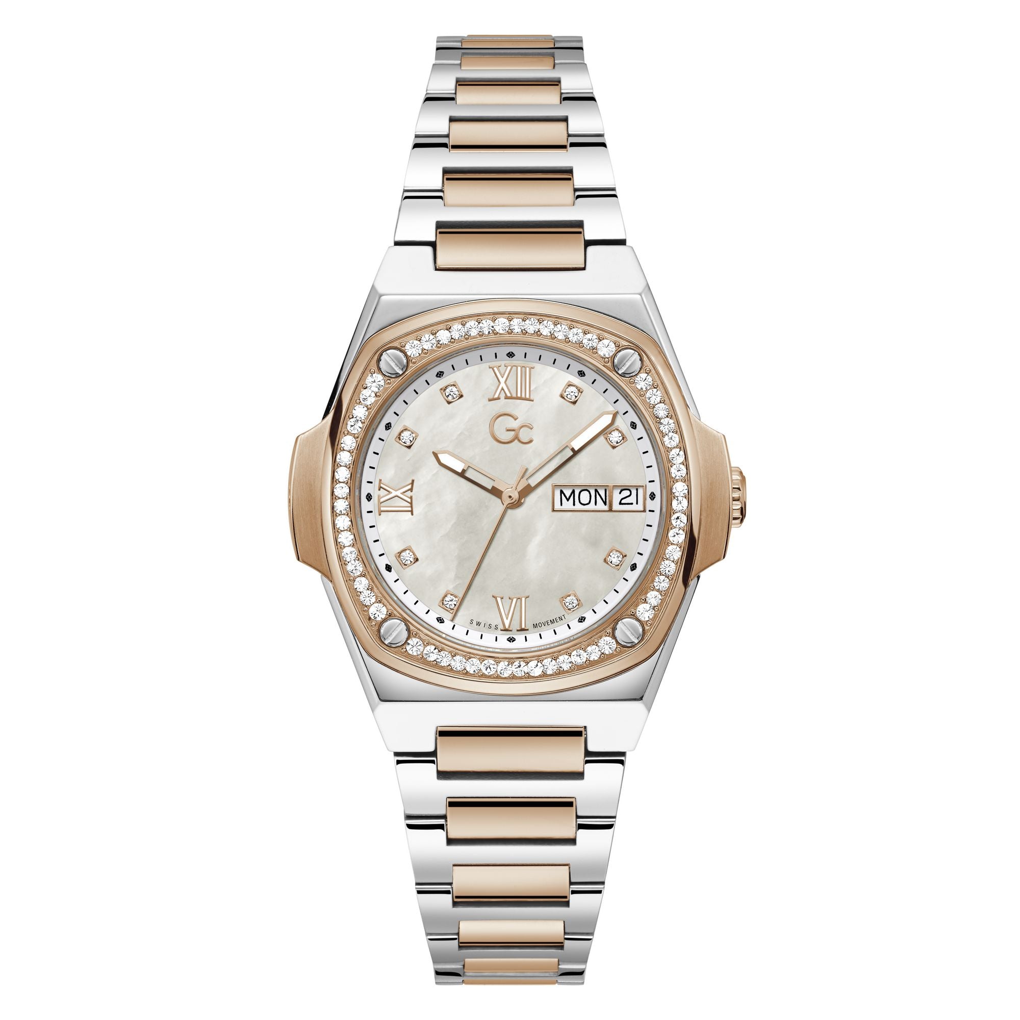 GC White Square Dial Analog Women's Watch - Y98005L1MF Watch Gc