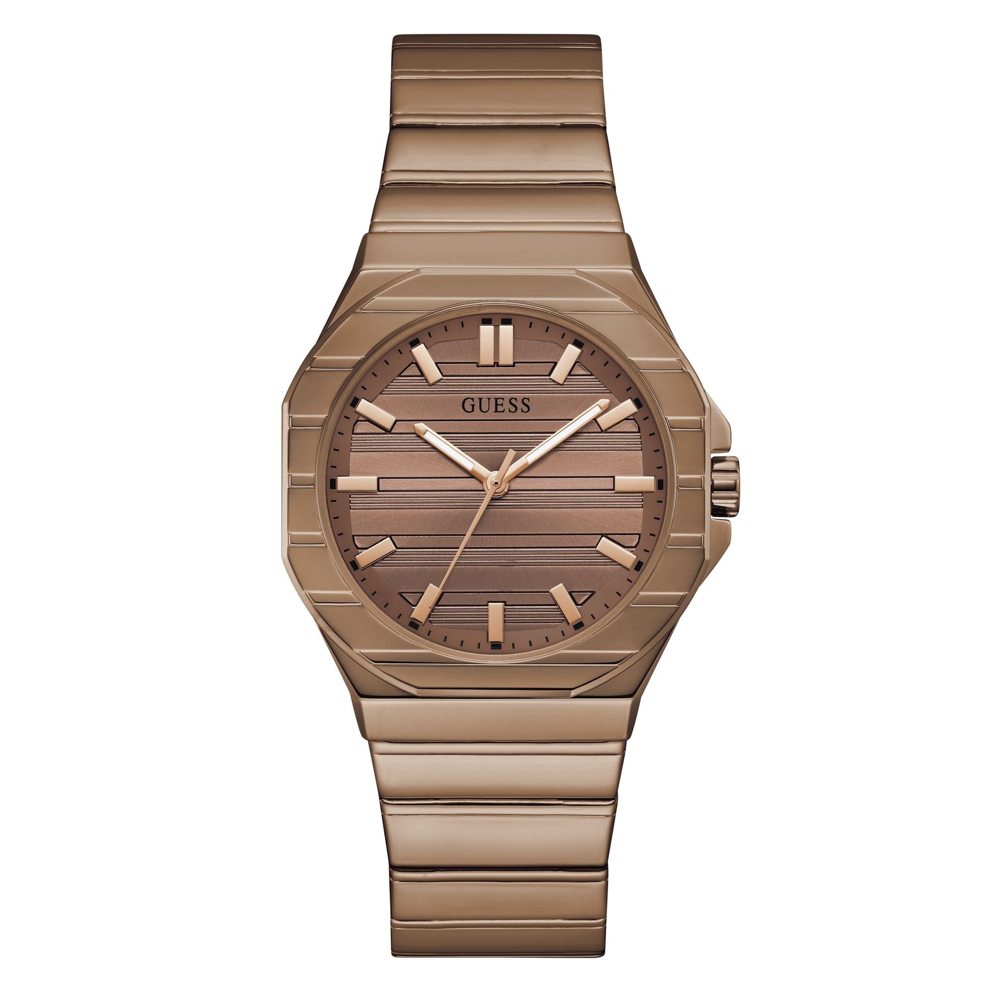 Guess Round 38mm Bronze Dial Analog Men Watch - GW1070G3 Watch Guess