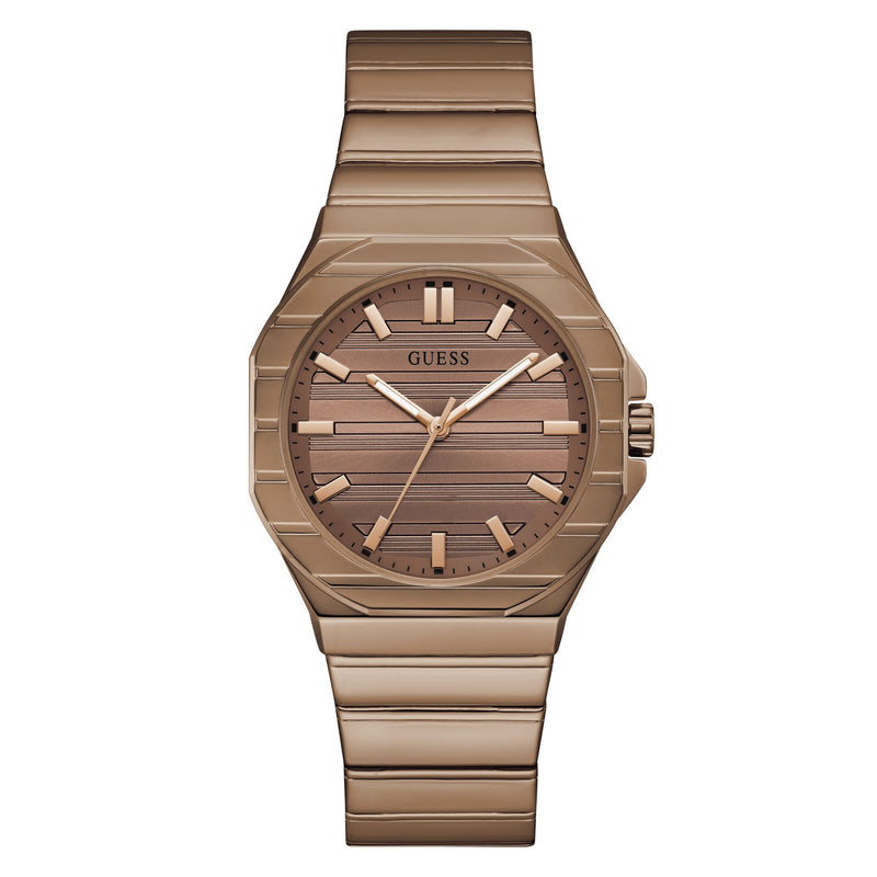Guess Round 38mm Bronze Dial Analog Men Watch - GW1070G3 Watch Guess