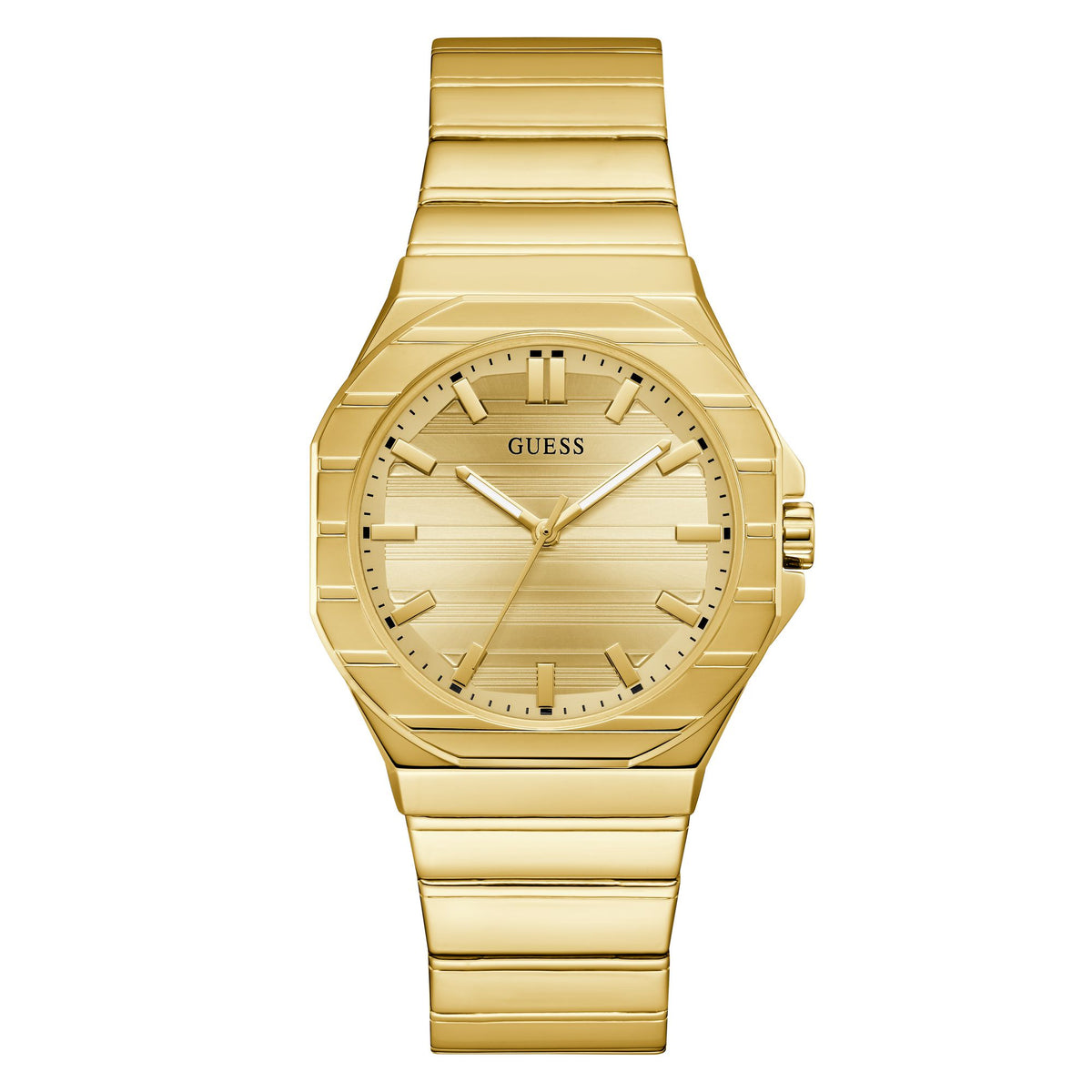 Guess Round 38mm Champagne Dial Analog Men Watch - GW1070G2 Watch Guess