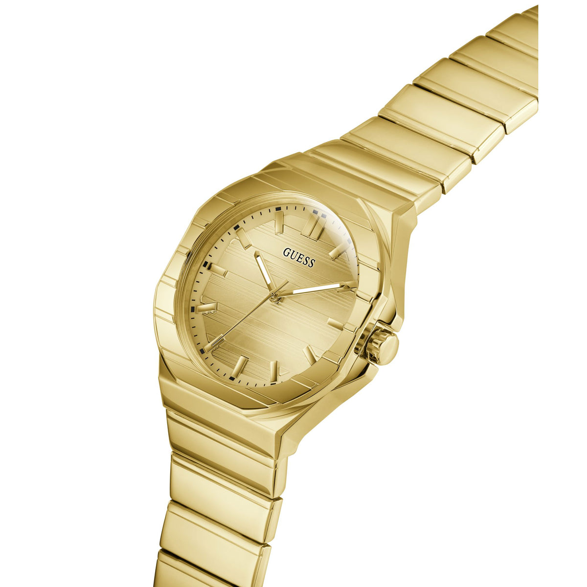 Guess Round 38mm Champagne Dial Analog Men Watch - GW1070G2 Watch Guess