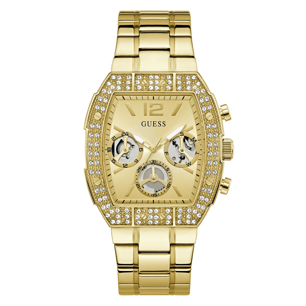 Guess Rectangle 41mm Champagne Dial Analog Men Watch - GW1068G2 Watch Guess