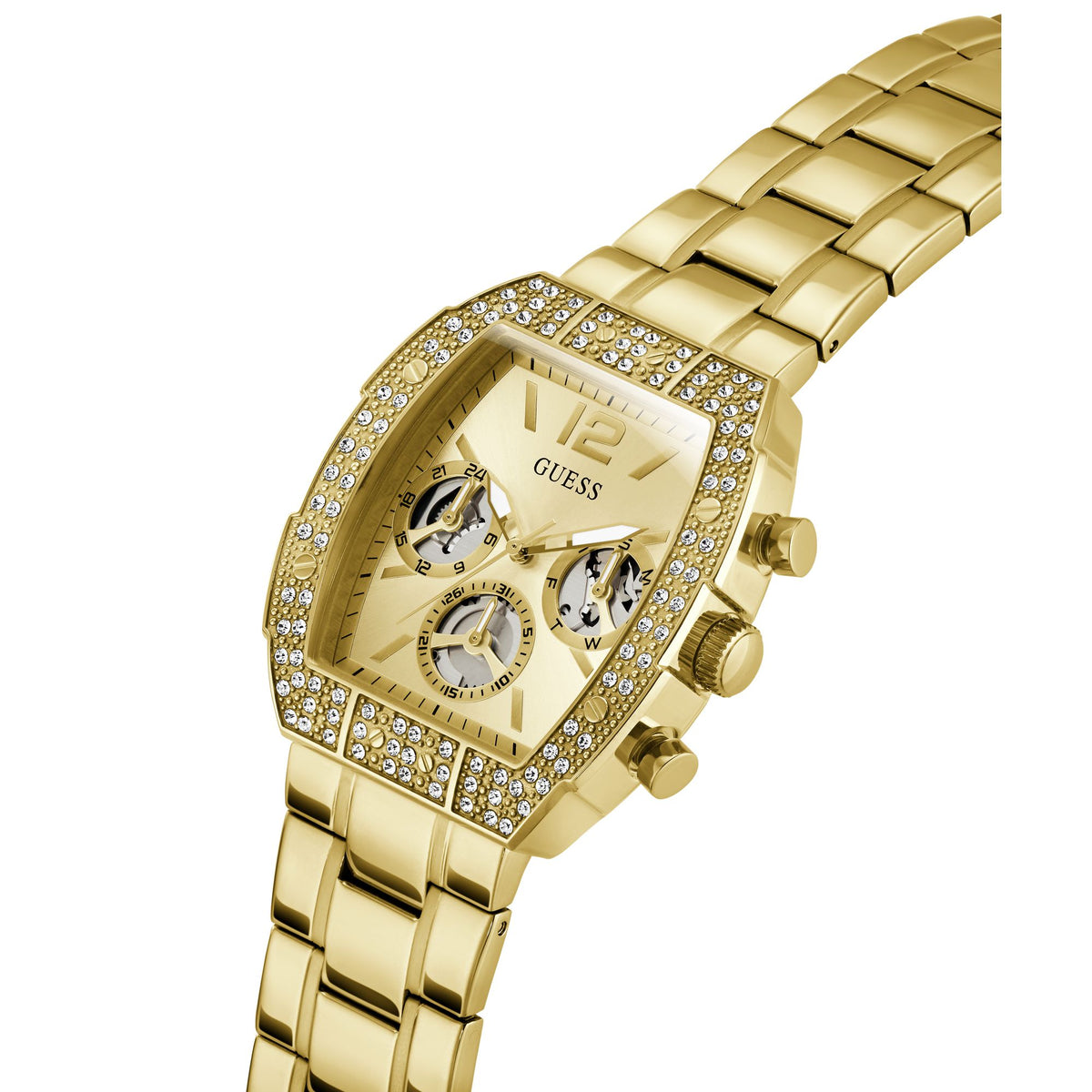 Guess Rectangle 41mm Champagne Dial Analog Men Watch - GW1068G2