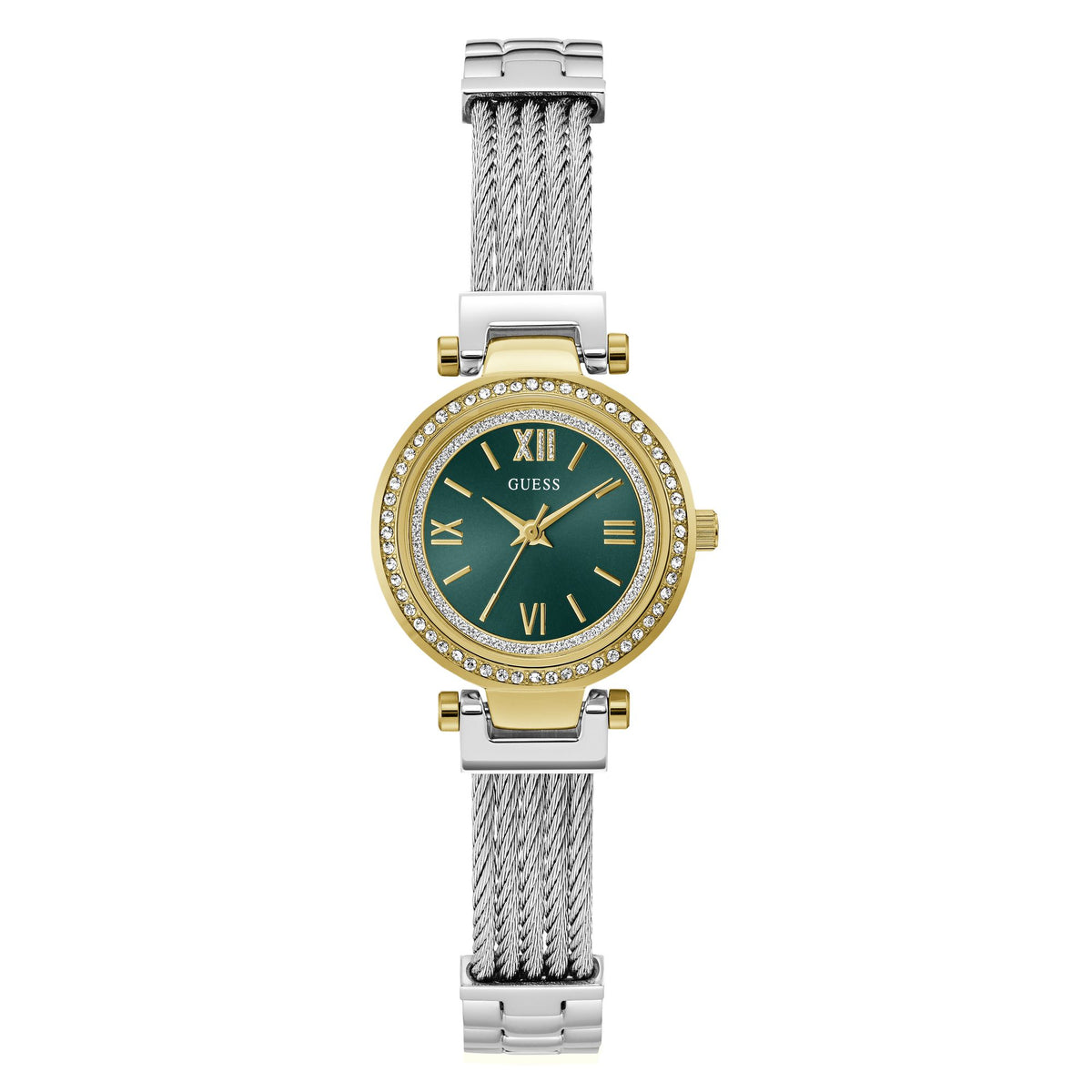 Guess Round 27mm Green Dial Analog Women Watch - GW1076L3
