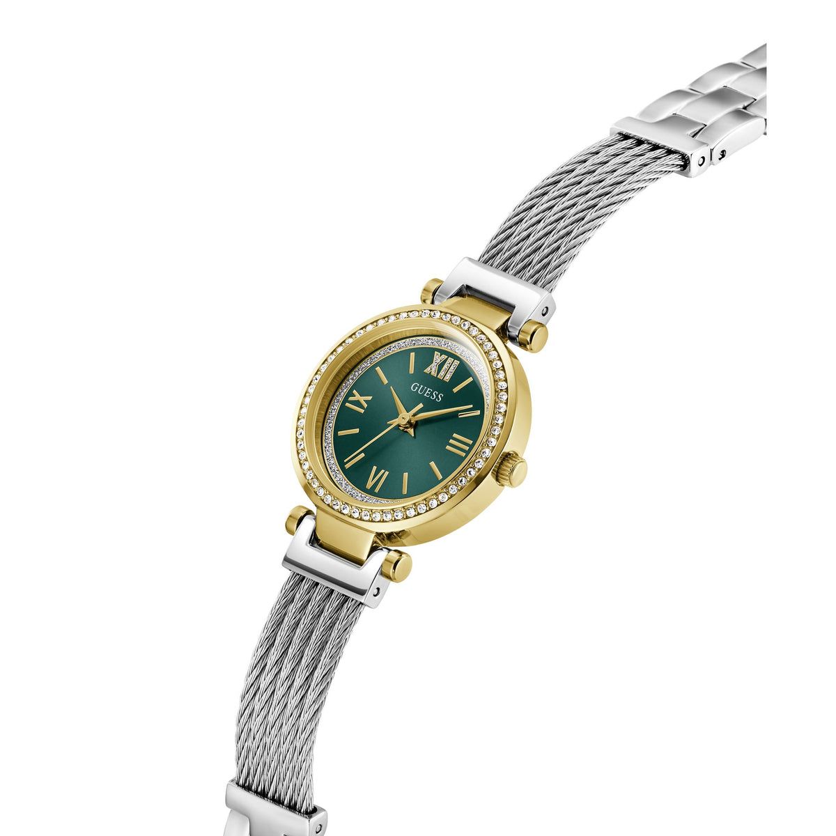 Guess Round 27mm Green Dial Analog Women Watch - GW1076L3