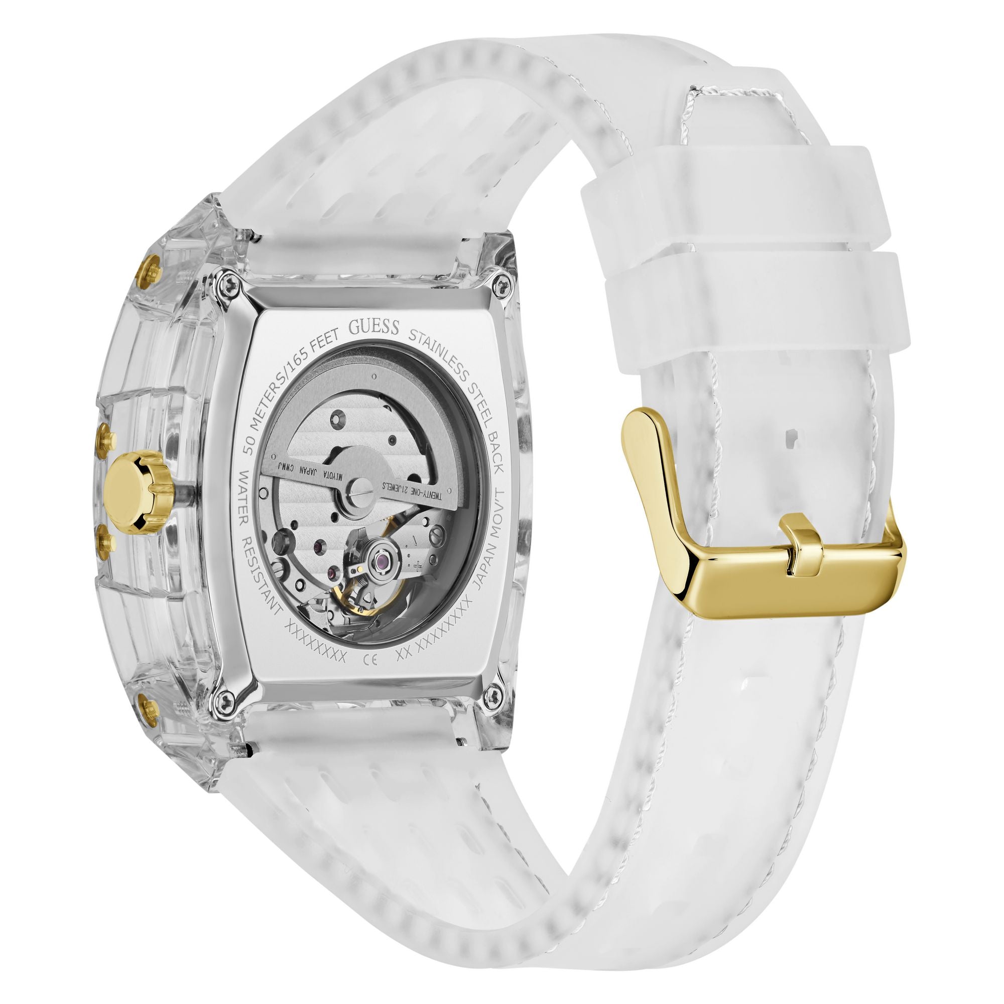 Guess Rectangle 42mm Silver Dial Analog Men Watch - GW1073G2 Watch Guess