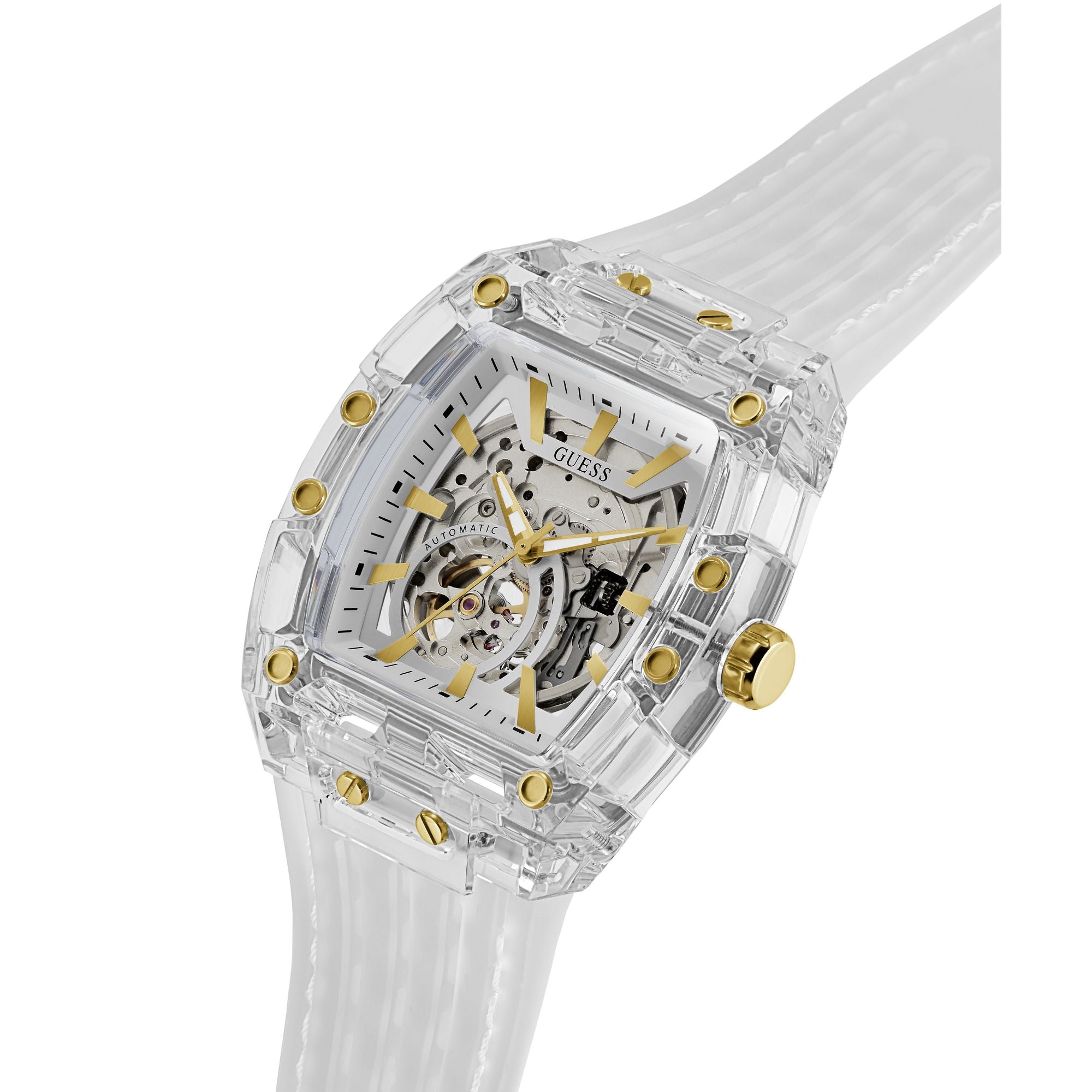 Guess Rectangle 42mm Silver Dial Analog Men Watch - GW1073G2 Watch Guess