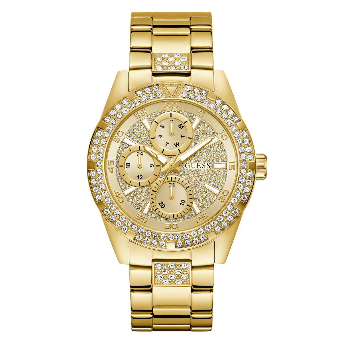 Guess Round 44mm Champagne Dial Analog Men Watch - GW1067G2