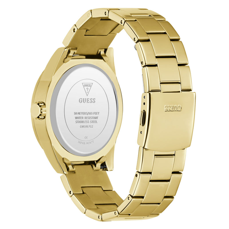 Guess Round 44mm Champagne Dial Analog Men Watch - GW1067G2 Watch Guess