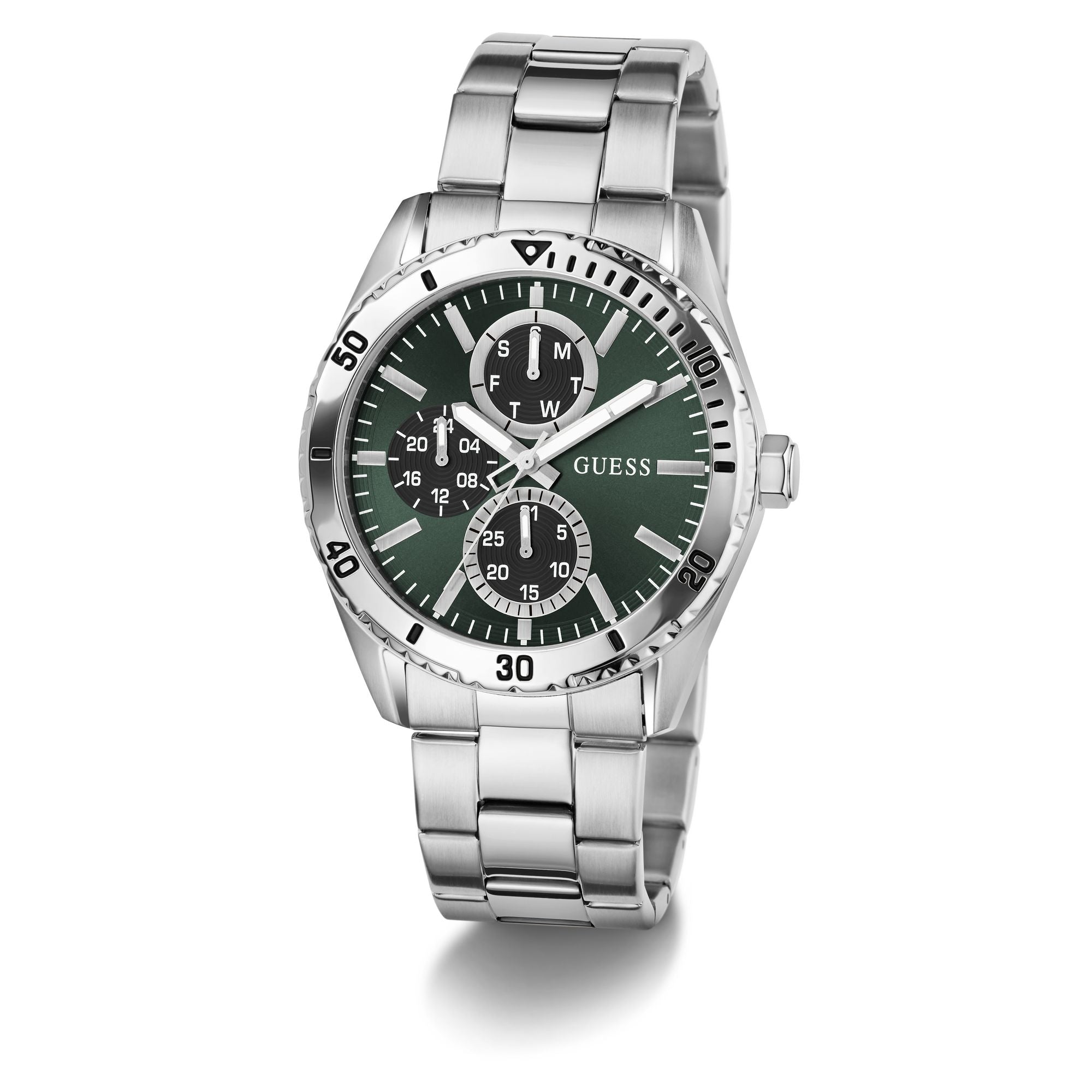 Guess Round 43mm Green Dial Analog Men Watch - GW1061G1 Watch Guess