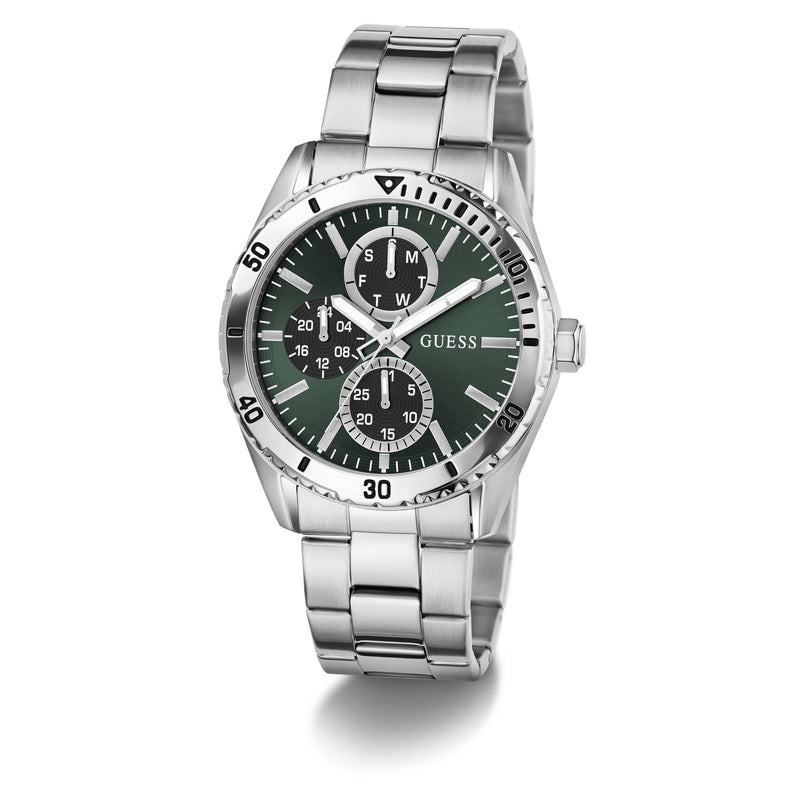Guess Round 43mm Green Dial Analog Men Watch - GW1061G1 Watch Guess