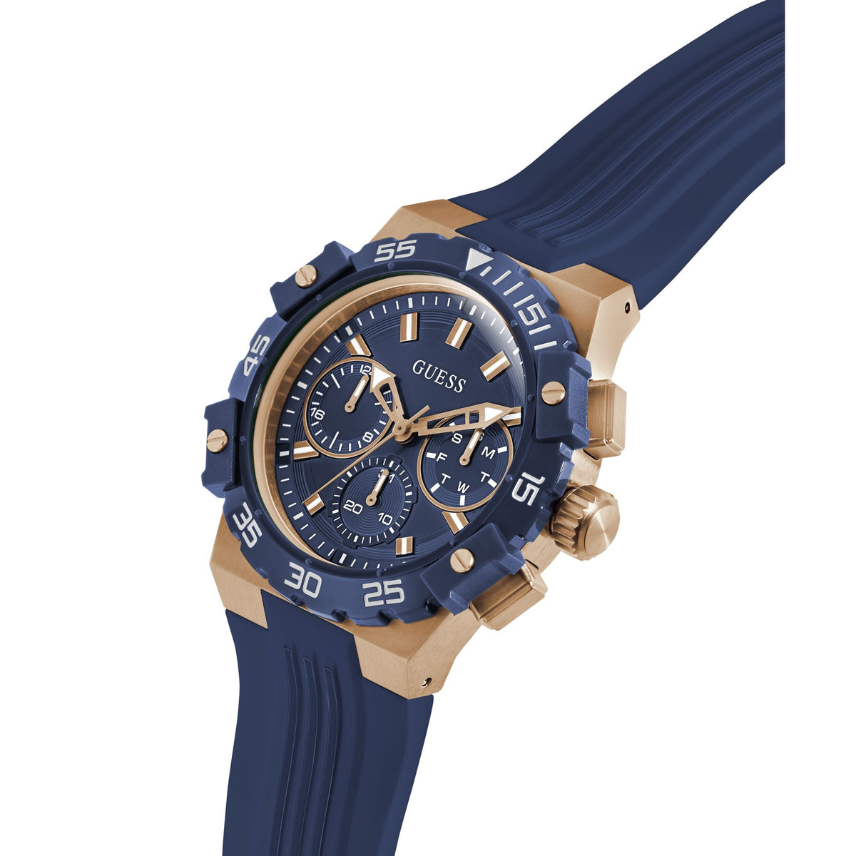 Guess Round 43mm Blue Dial Analog Men Watch - GW1059G5 Watch Guess