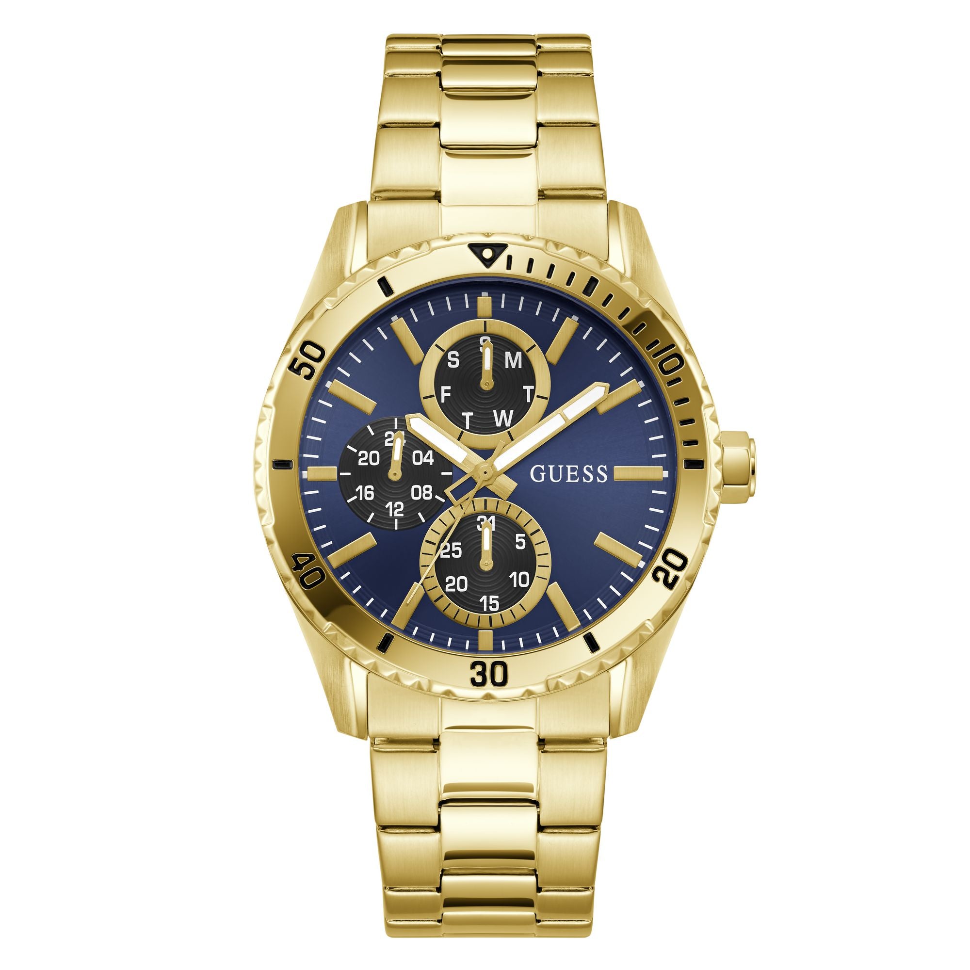 Guess Round 43mm Blue Dial Analog Men Watch - GW1061G2 Watch Guess