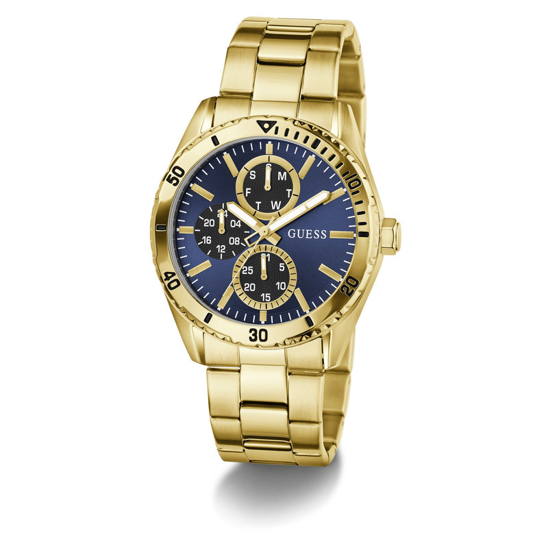 Guess Round 43mm Blue Dial Analog Men Watch - GW1061G2 Watch Guess