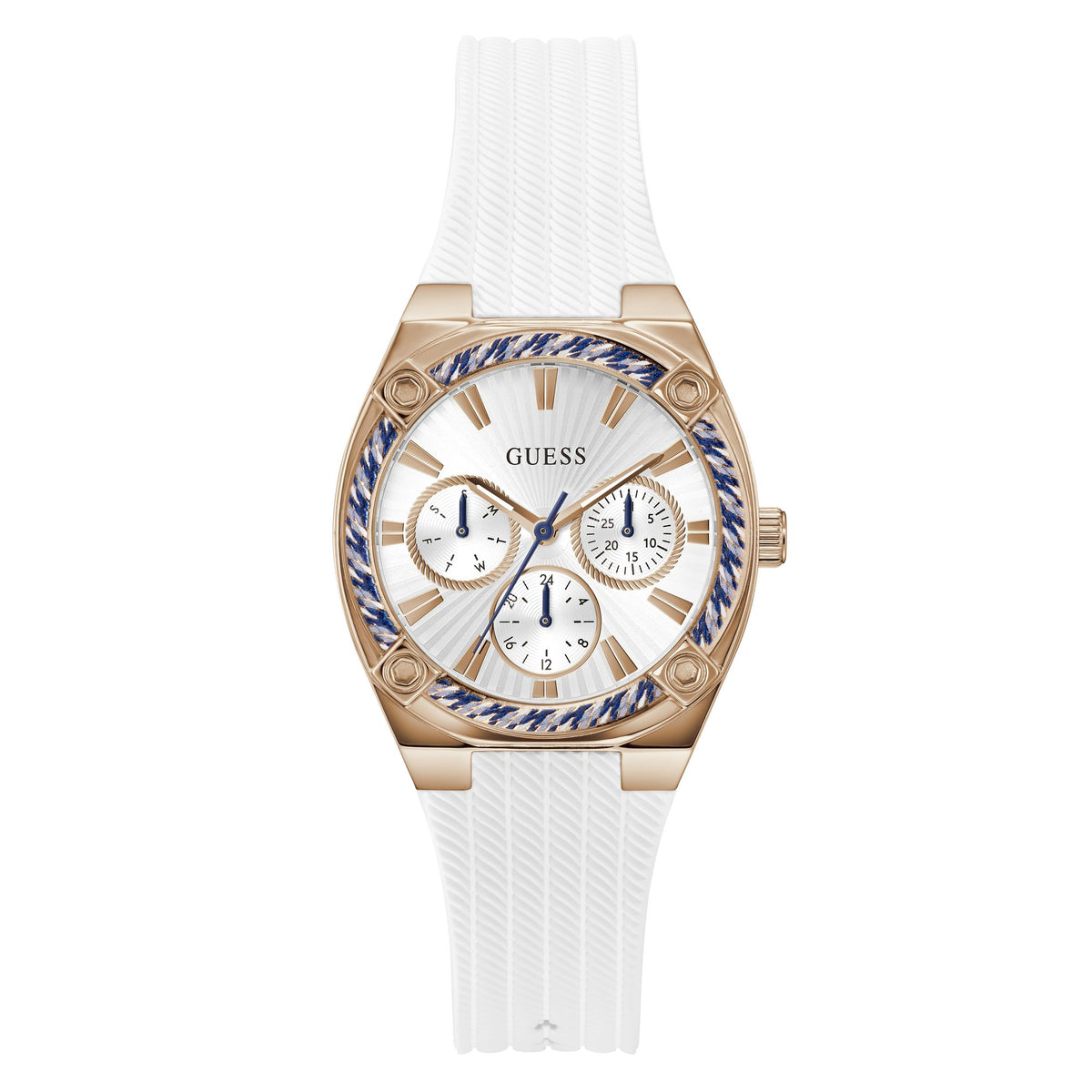 Guess Round 35mm White Dial Analog Women Watch - GW1036L4