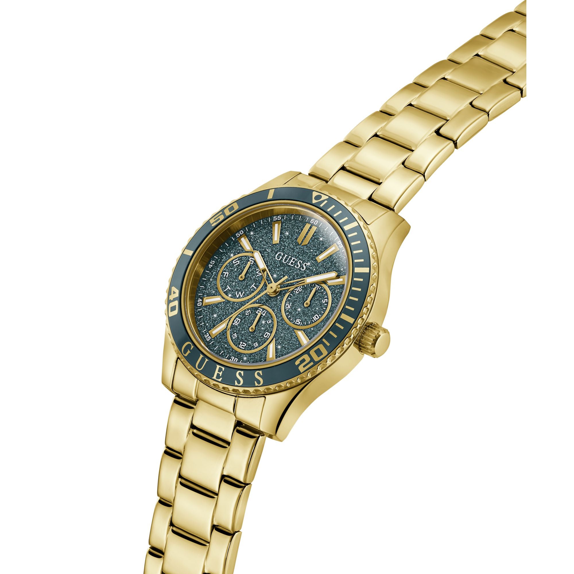 Guess Round 36mm Teal Dial Analog Women Watch - GW1035L2