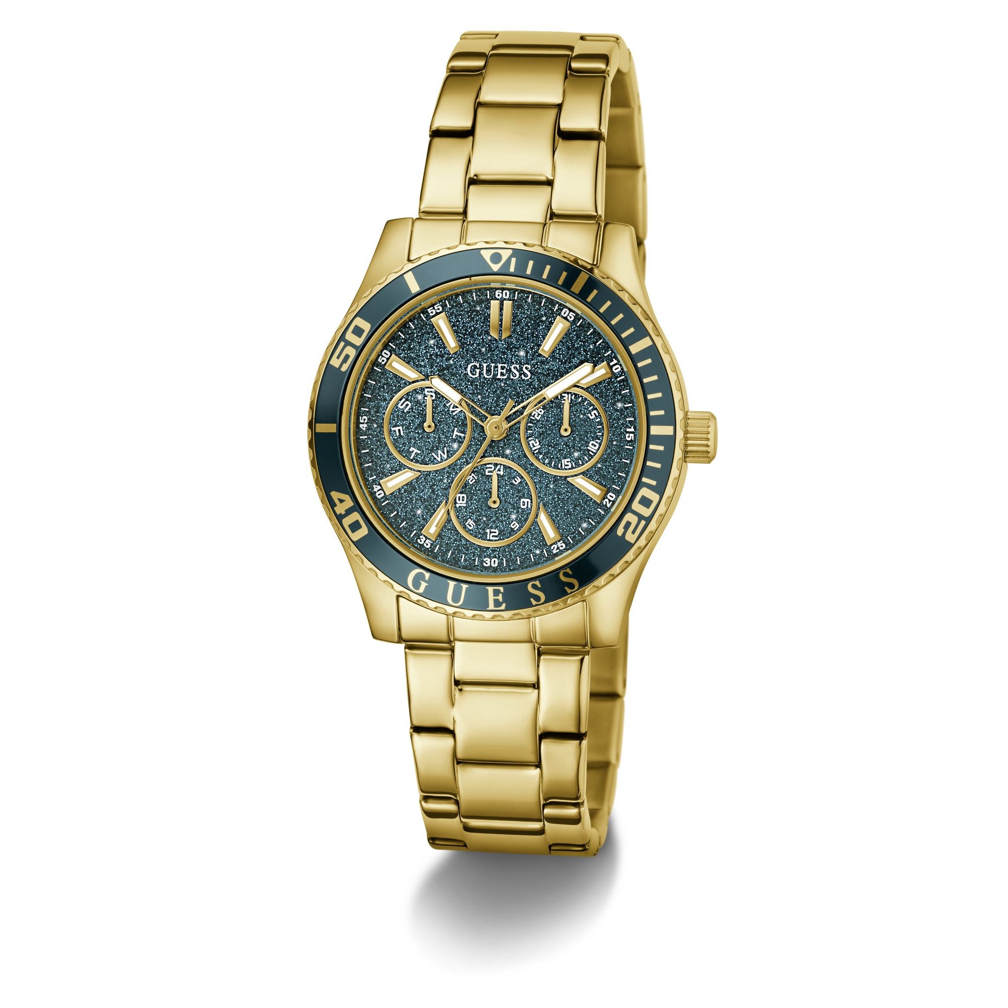 Guess Round 36mm Teal Dial Analog Women Watch - GW1035L2