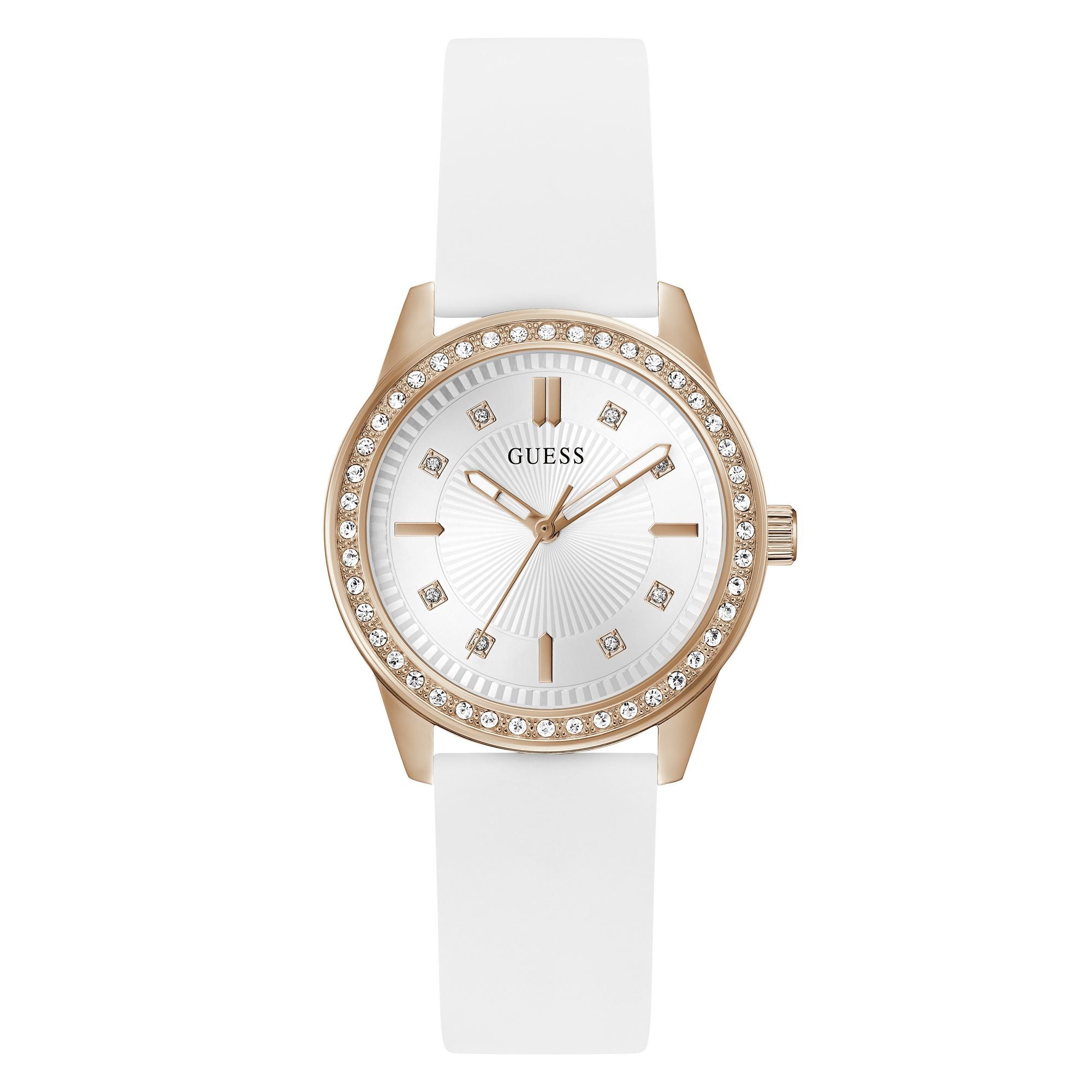 Guess Round 36mm White Dial Analog Women Watch - GW1030L4 Watch Guess