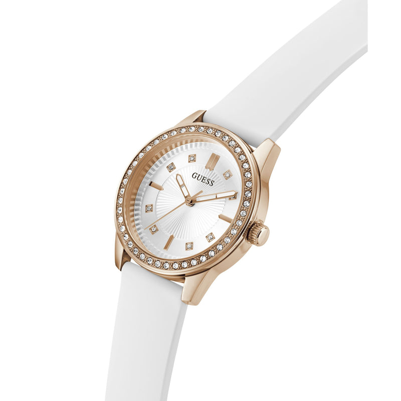 Guess Round 36mm White Dial Analog Women Watch - GW1030L4 Watch Guess