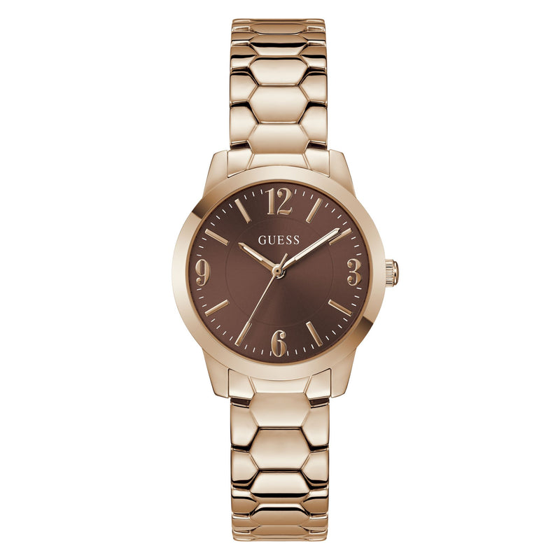 Guess Round 34mm Brown Dial Analog Women Watch - GW1028L4 Watch Guess