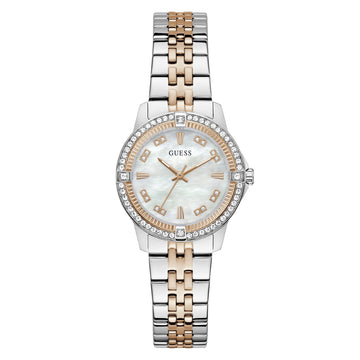 Guess Round 32mm White Dial Analog Women Watch - GW1027L5 Watch Guess