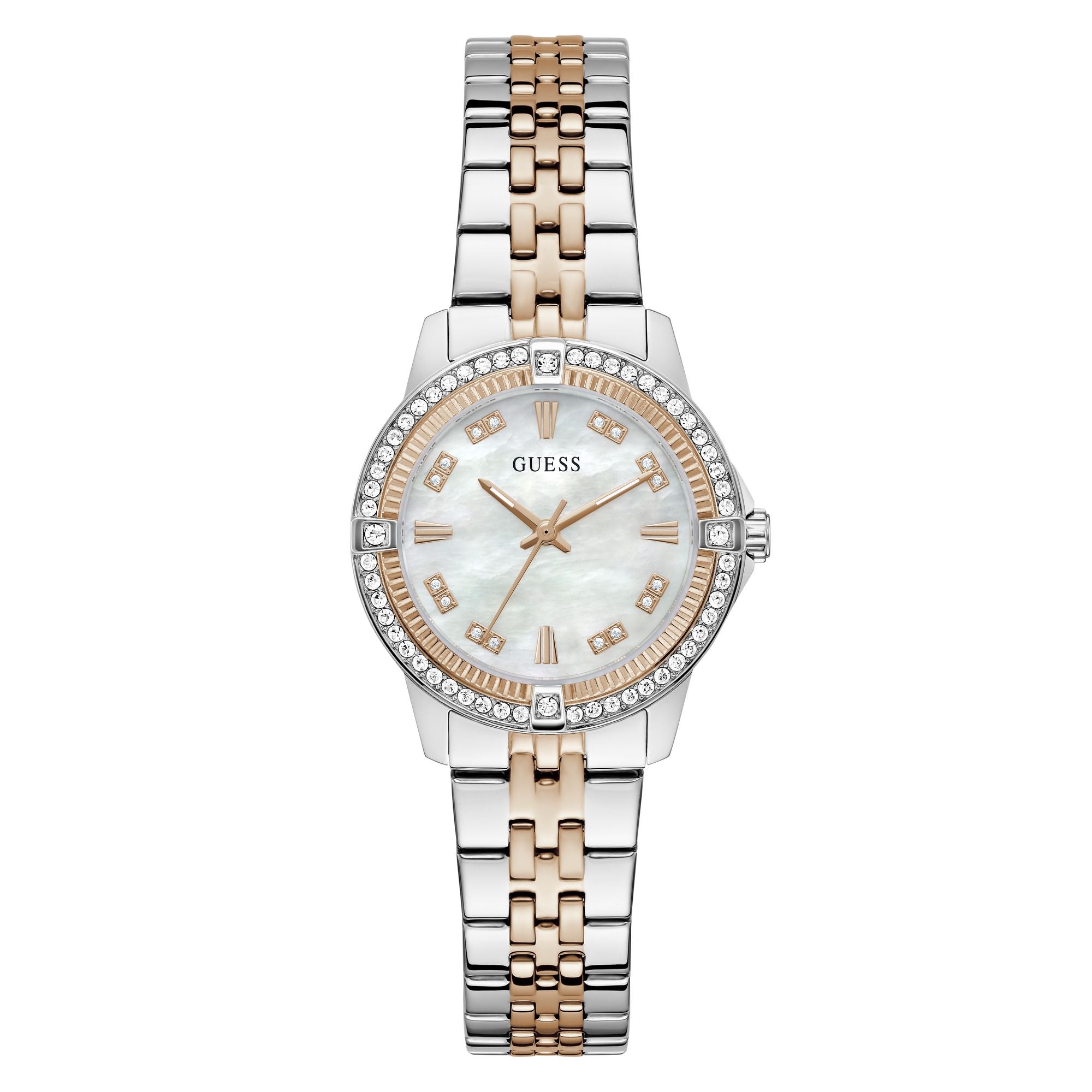 Guess Round 32mm White Dial Analog Women Watch - GW1027L5 Watch Guess
