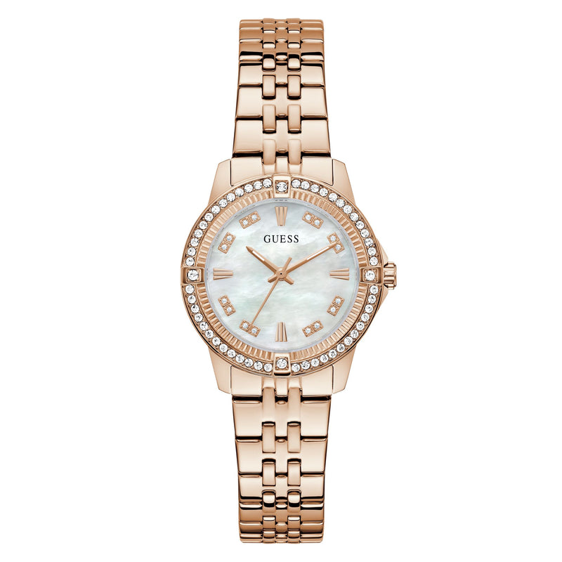 Guess Round 32mm White Dial Analog Women Watch - GW1027L4 Watch Guess