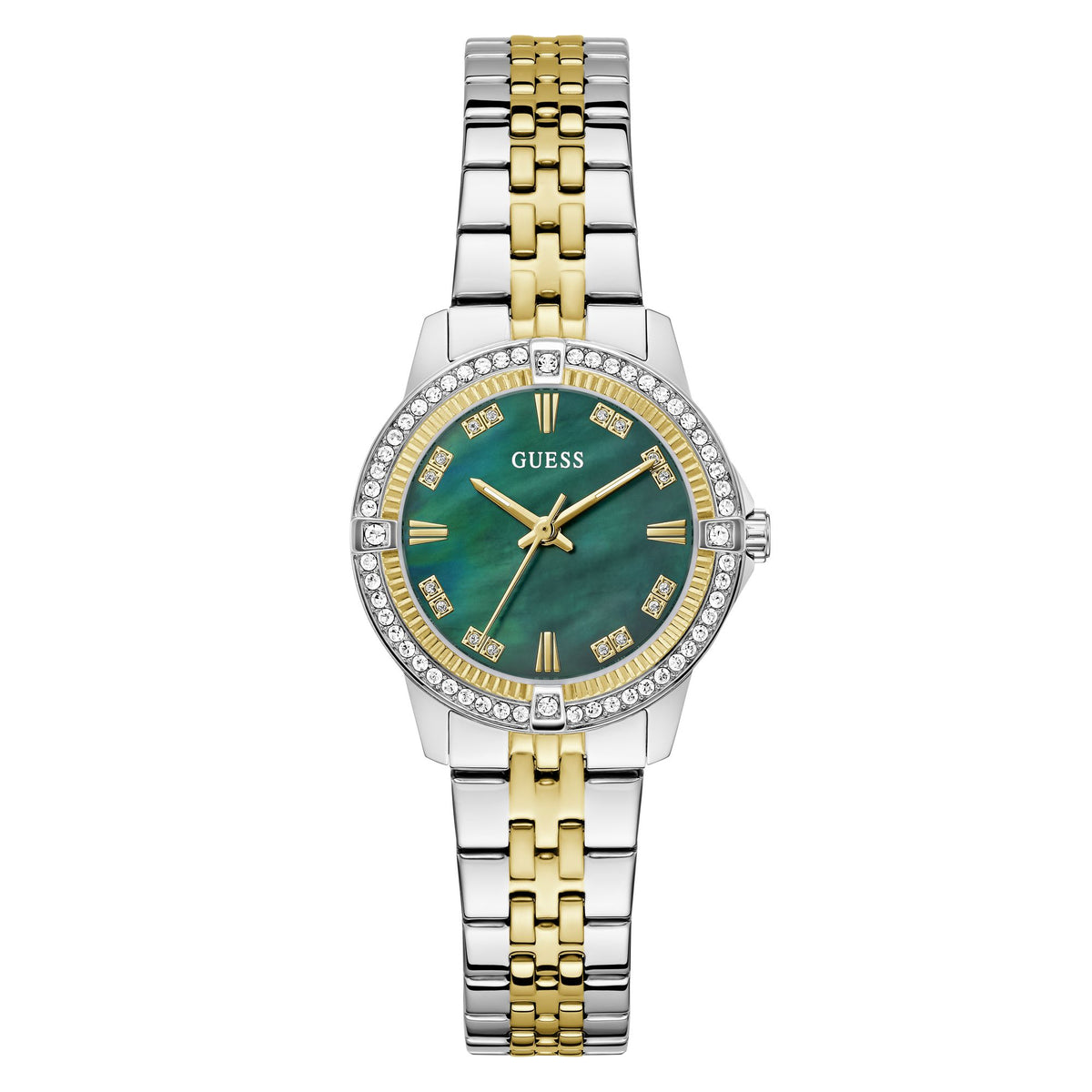 Guess Round 32mm Green Dial Analog Women Watch - GW1027L3