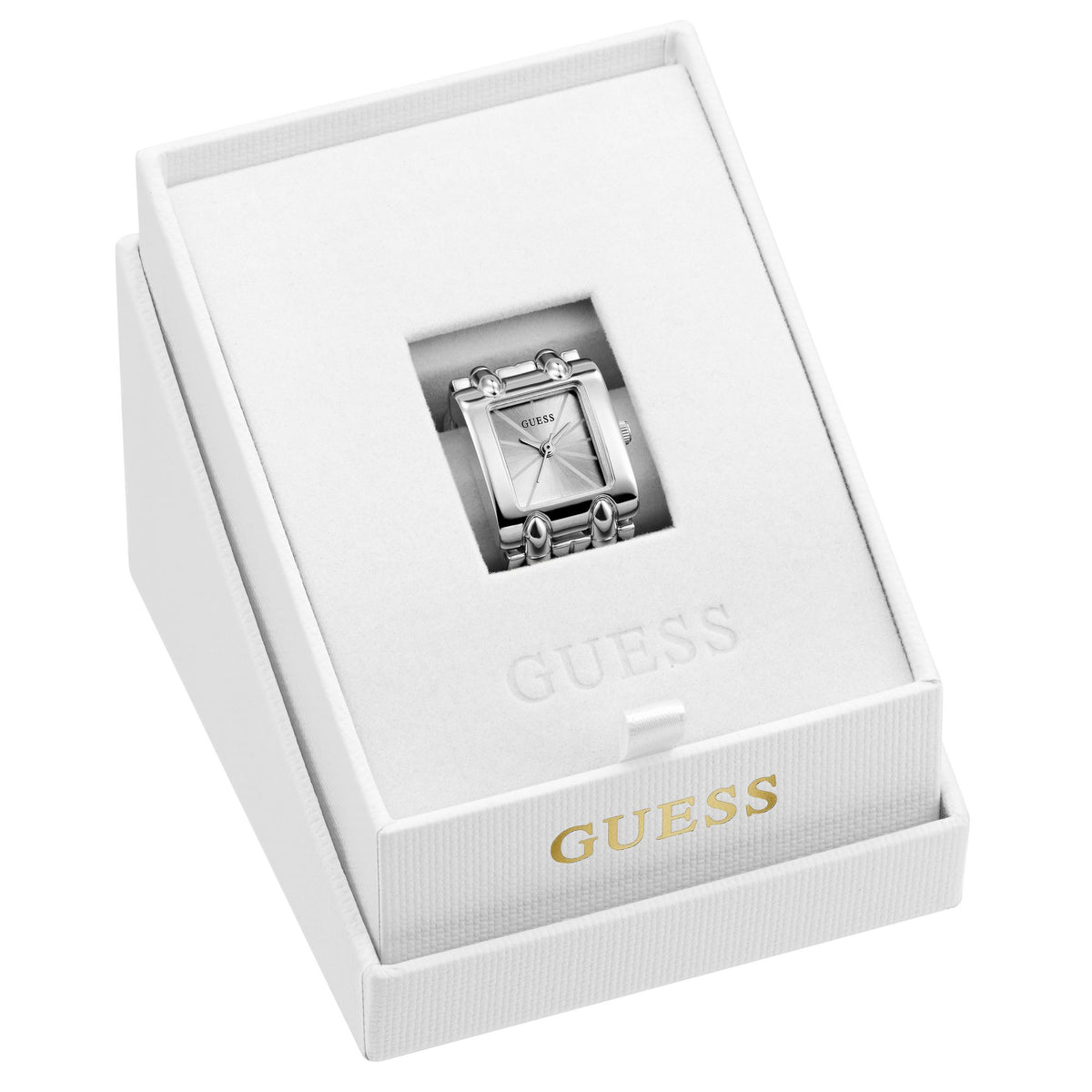 Guess Rectangle 18mm Silver Dial Analog Women Watch - GW1025L1 Watch Guess