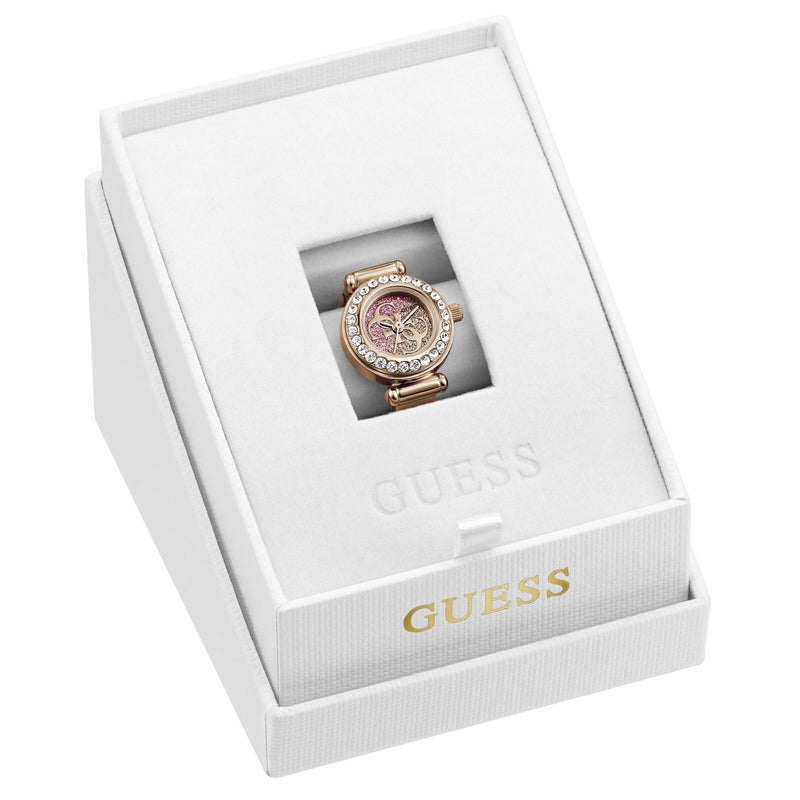 Guess Round 18mm Pink Dial Analog Women Watch - GW1022L4 Watch Guess