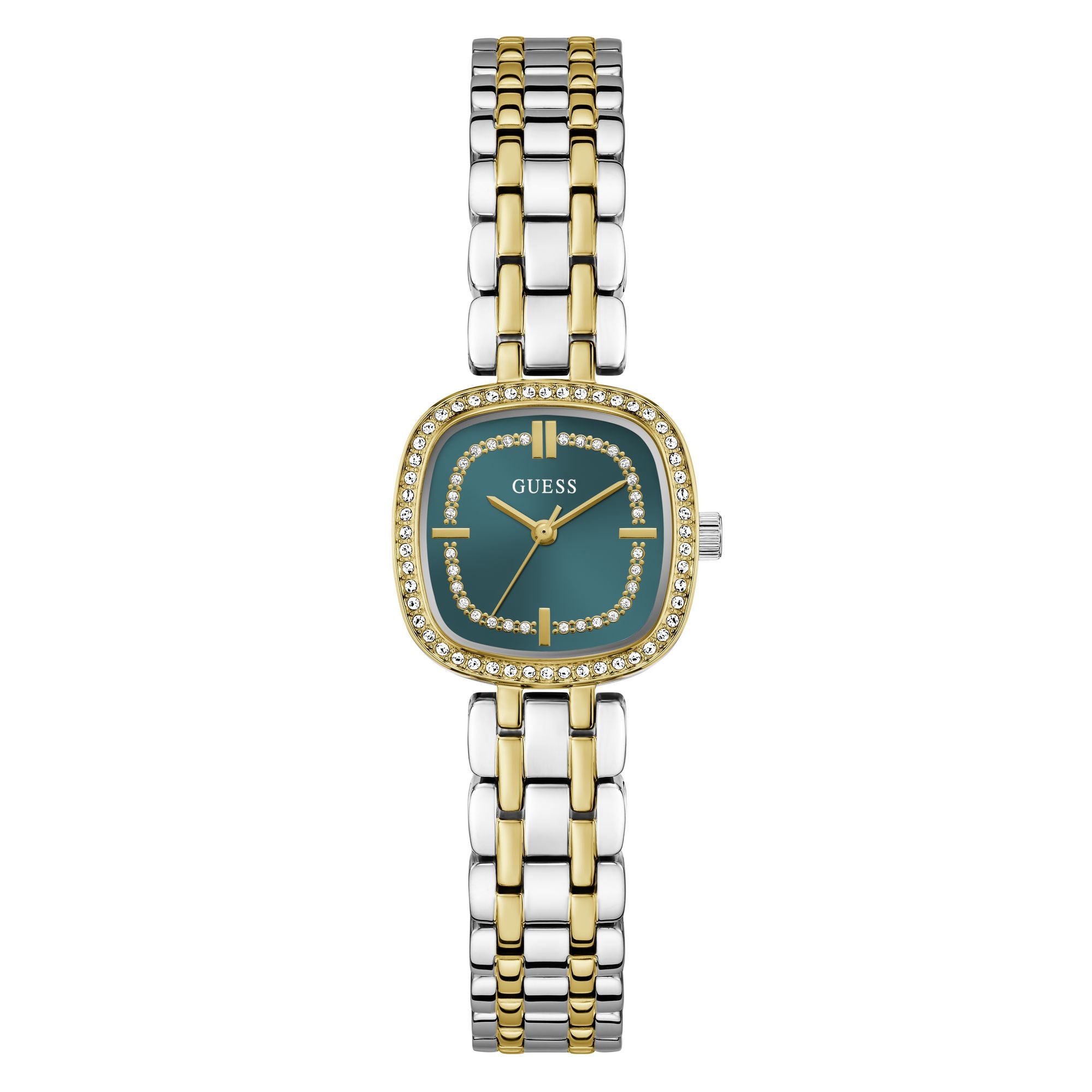 Guess Square 25mm Teal Dial Analog Women Watch - GW1018L6